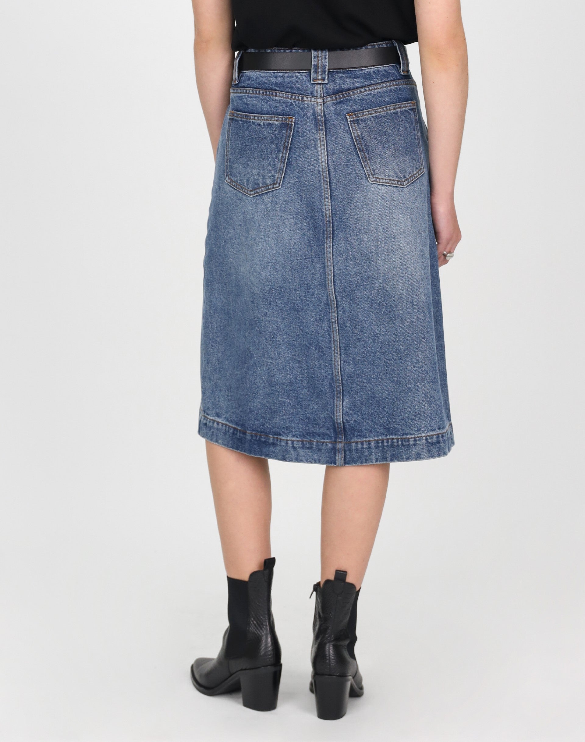 A-line jean outlet skirt long