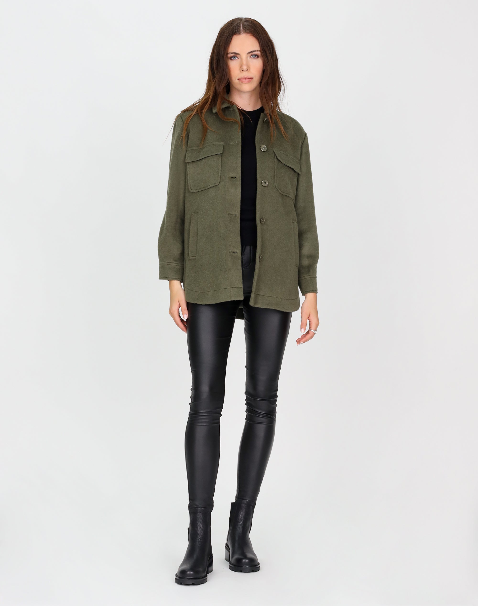 Green shirt shop jacket womens