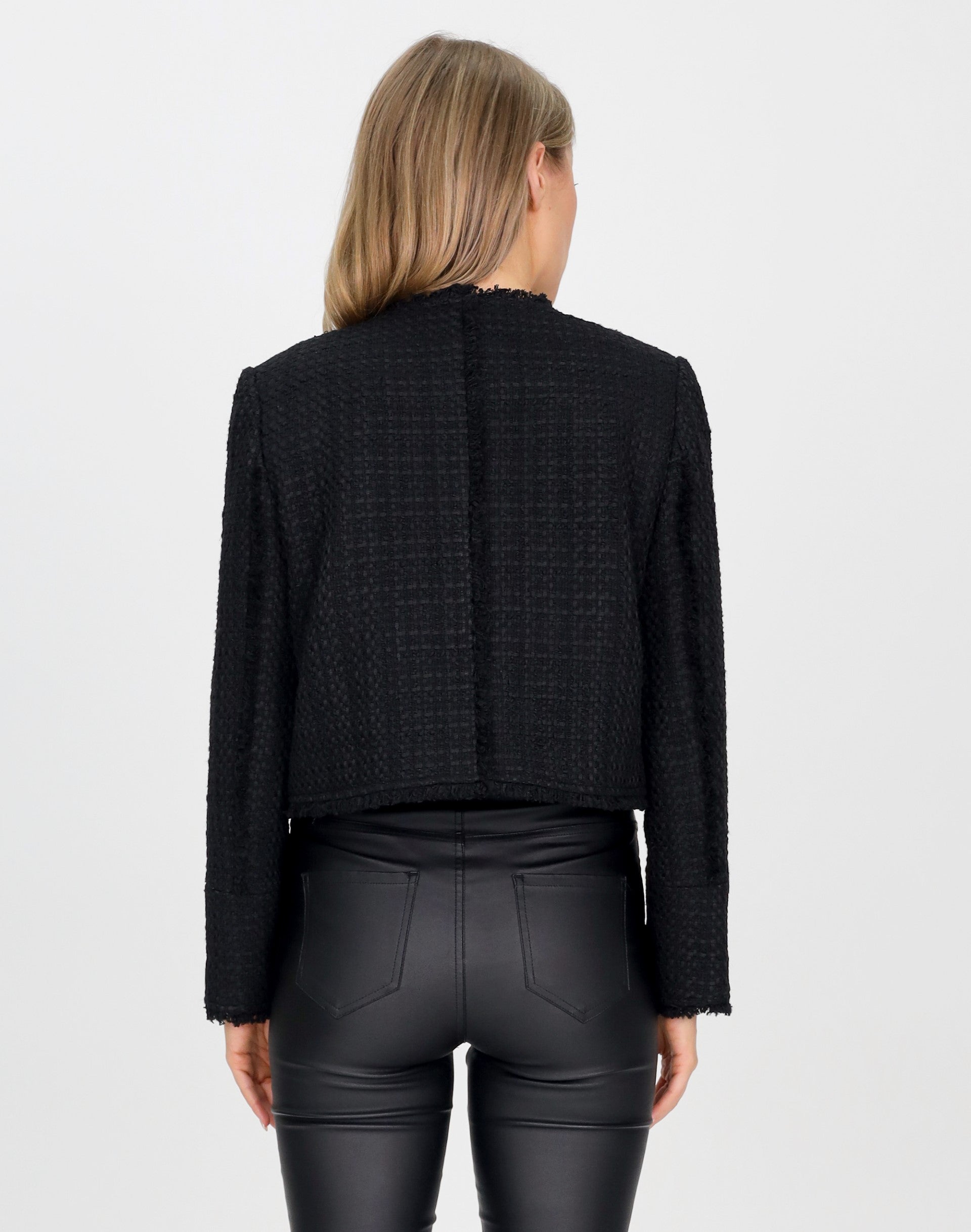 BLACK Cropped puffer jacket | Womens Jackets | Select Fashion