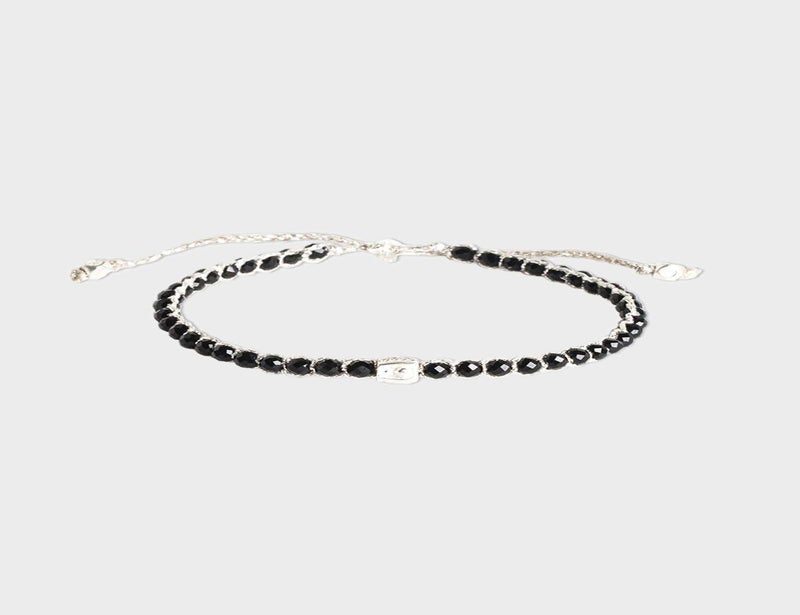 Black Spinel Silver Bracelet