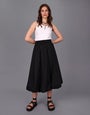 Bubble Hem Midi Skirt