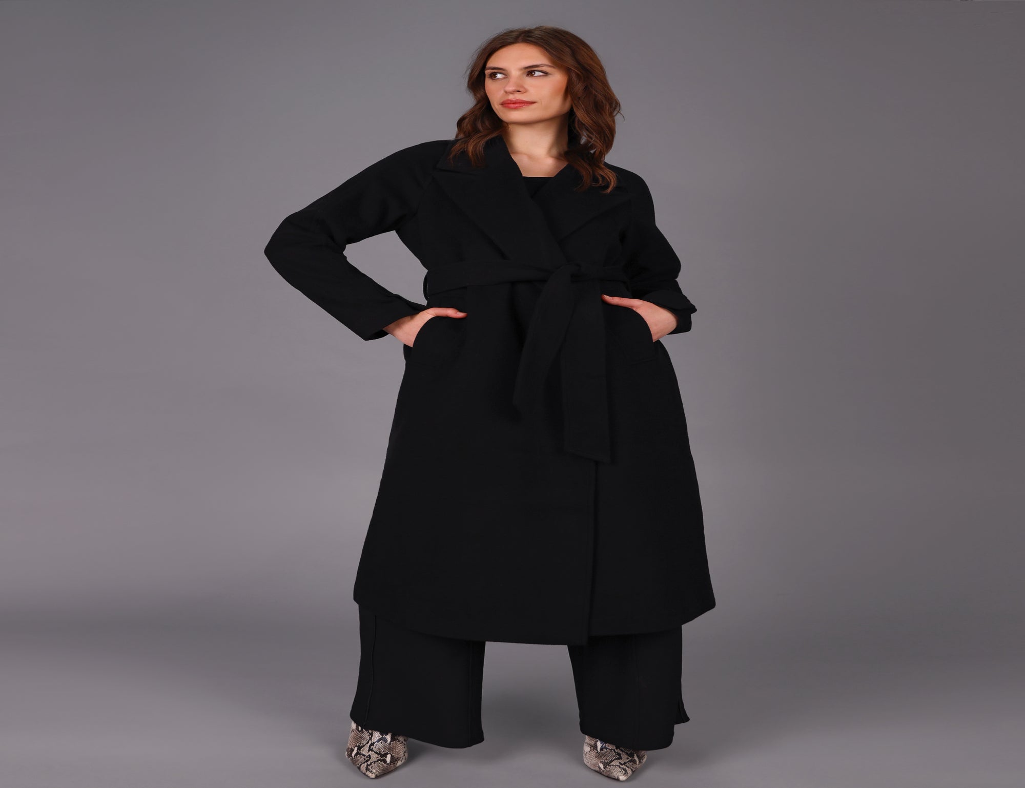 Chief Wool Belted Wrap Coat