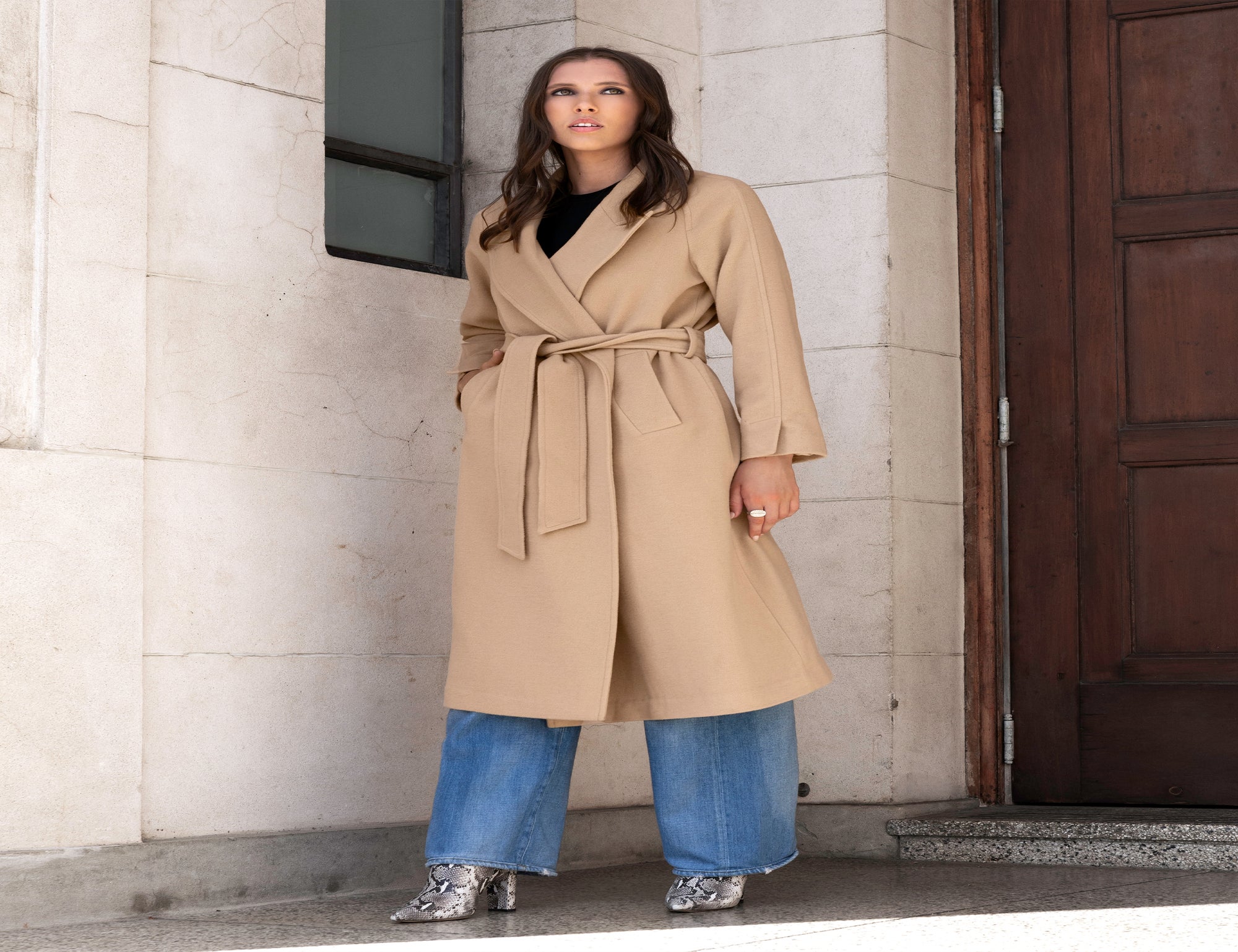 Chief Wool Belted Wrap Coat