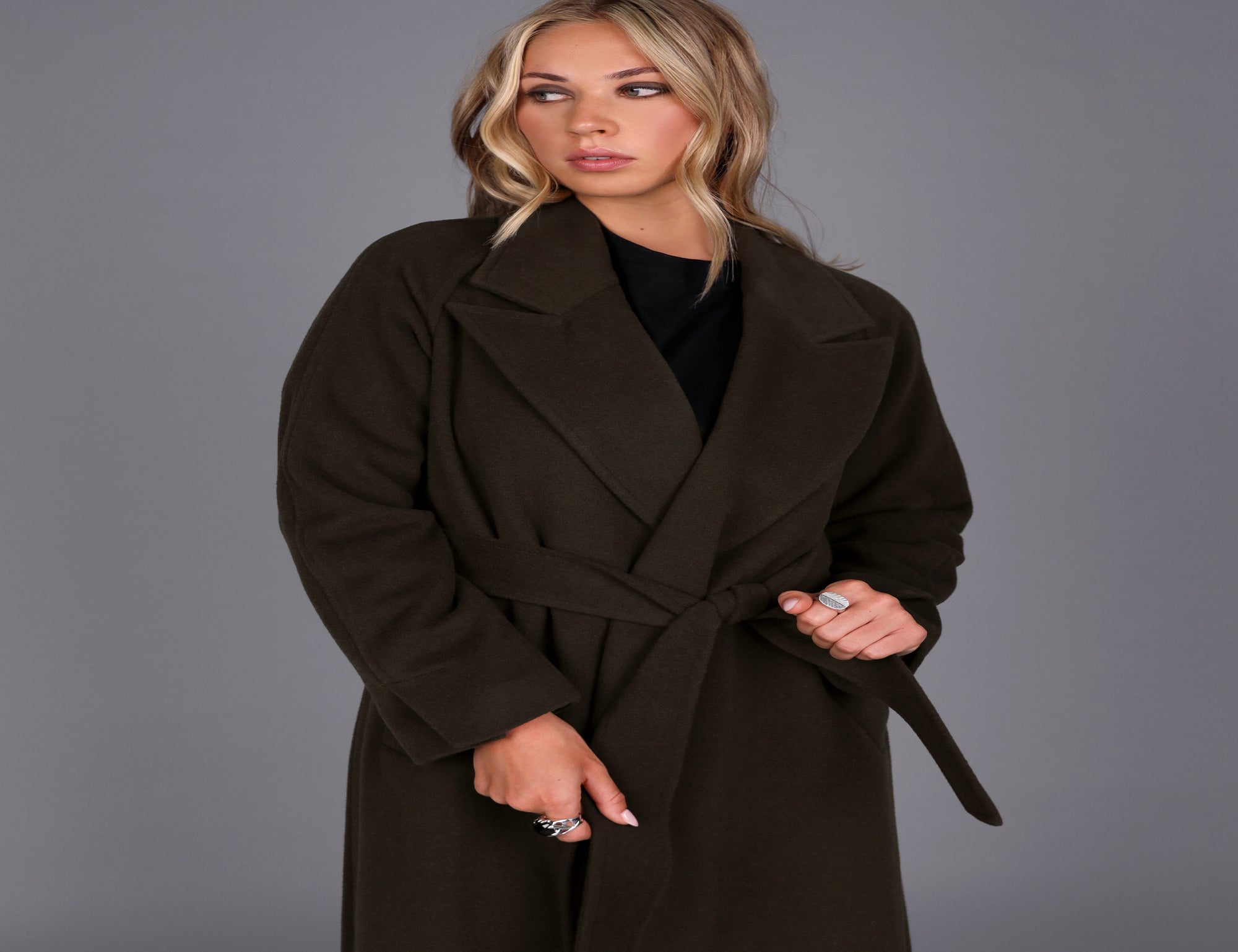 Chief Wool Belted Wrap Coat