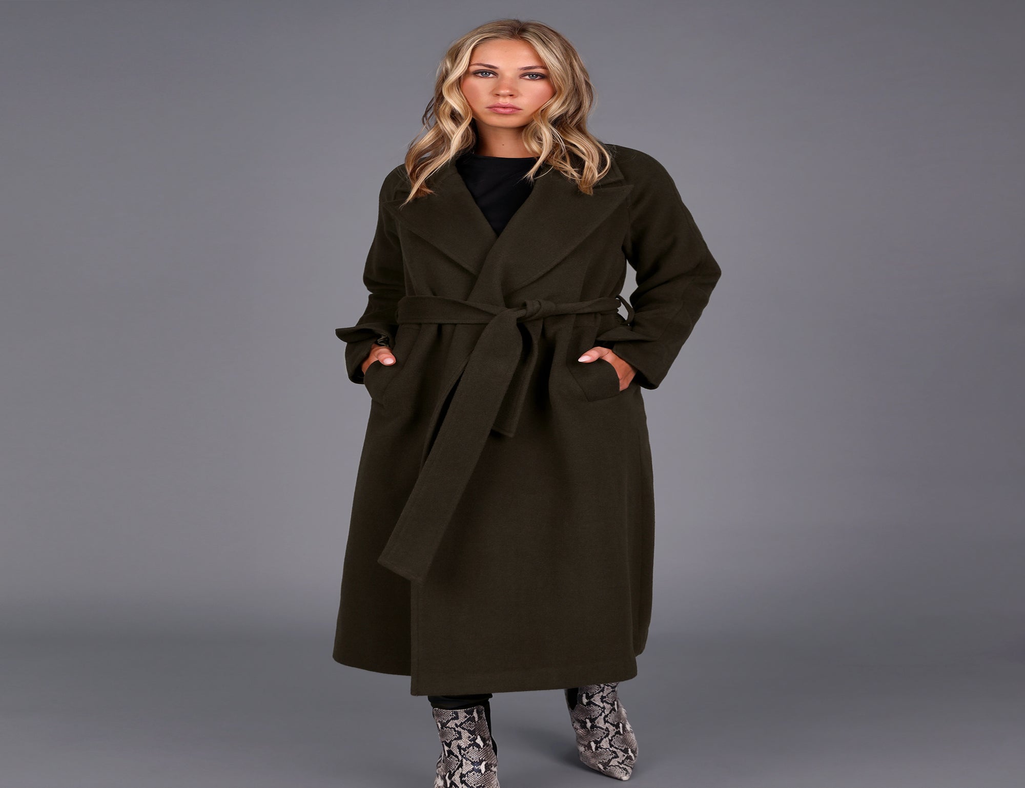 Chief Wool Belted Wrap Coat