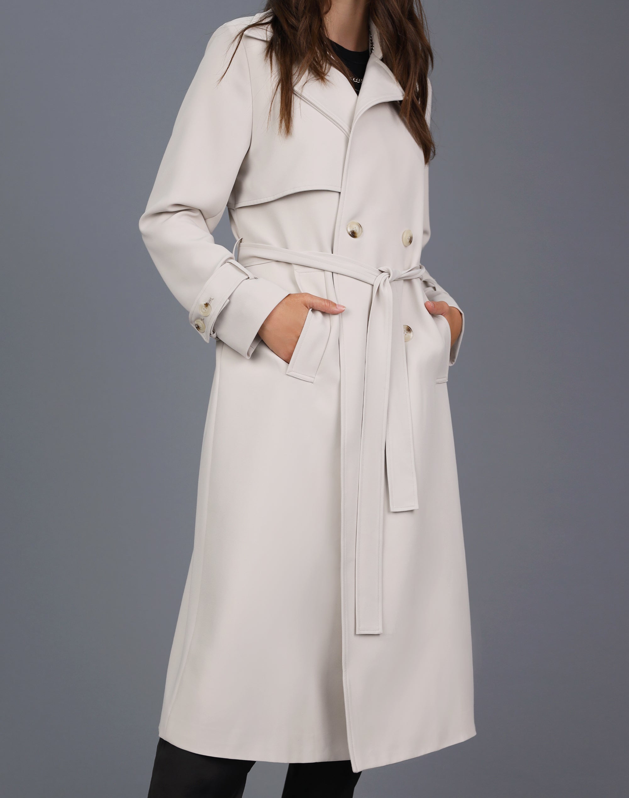 Classic Trench Coat Cream Jackets Long Women s Clothing Storm