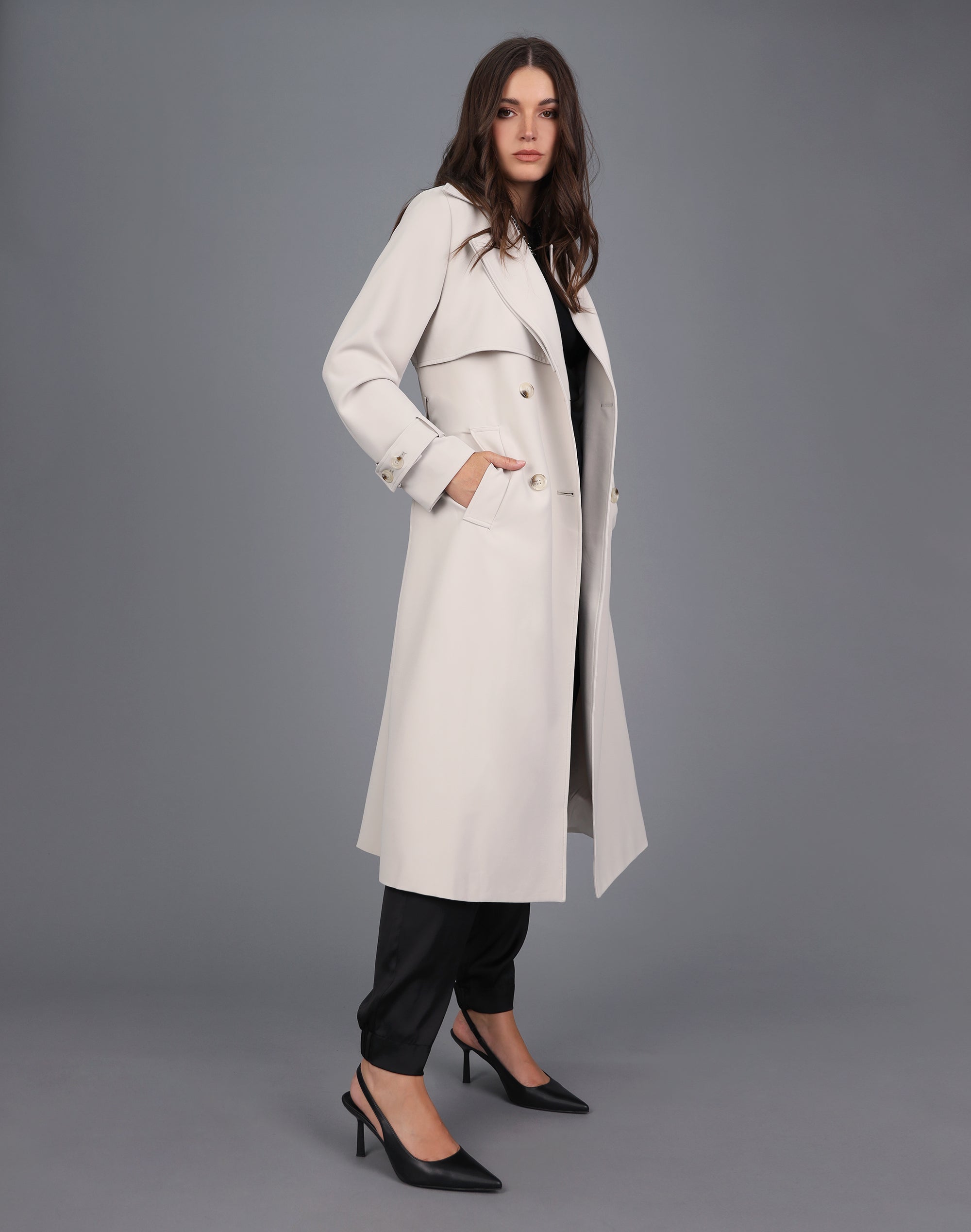 Classic Trench Coat Cream Jackets Long Women s Clothing Storm