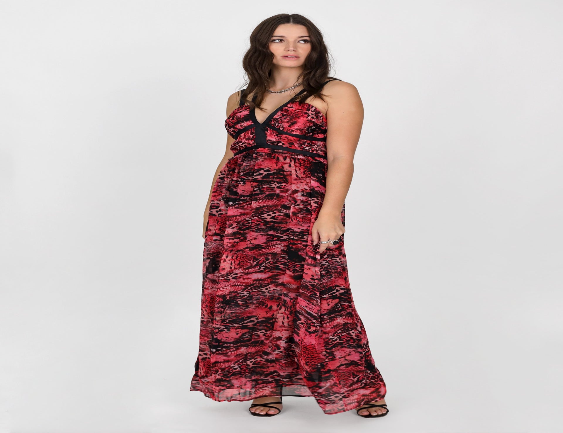 Combine Print Maxi Dress