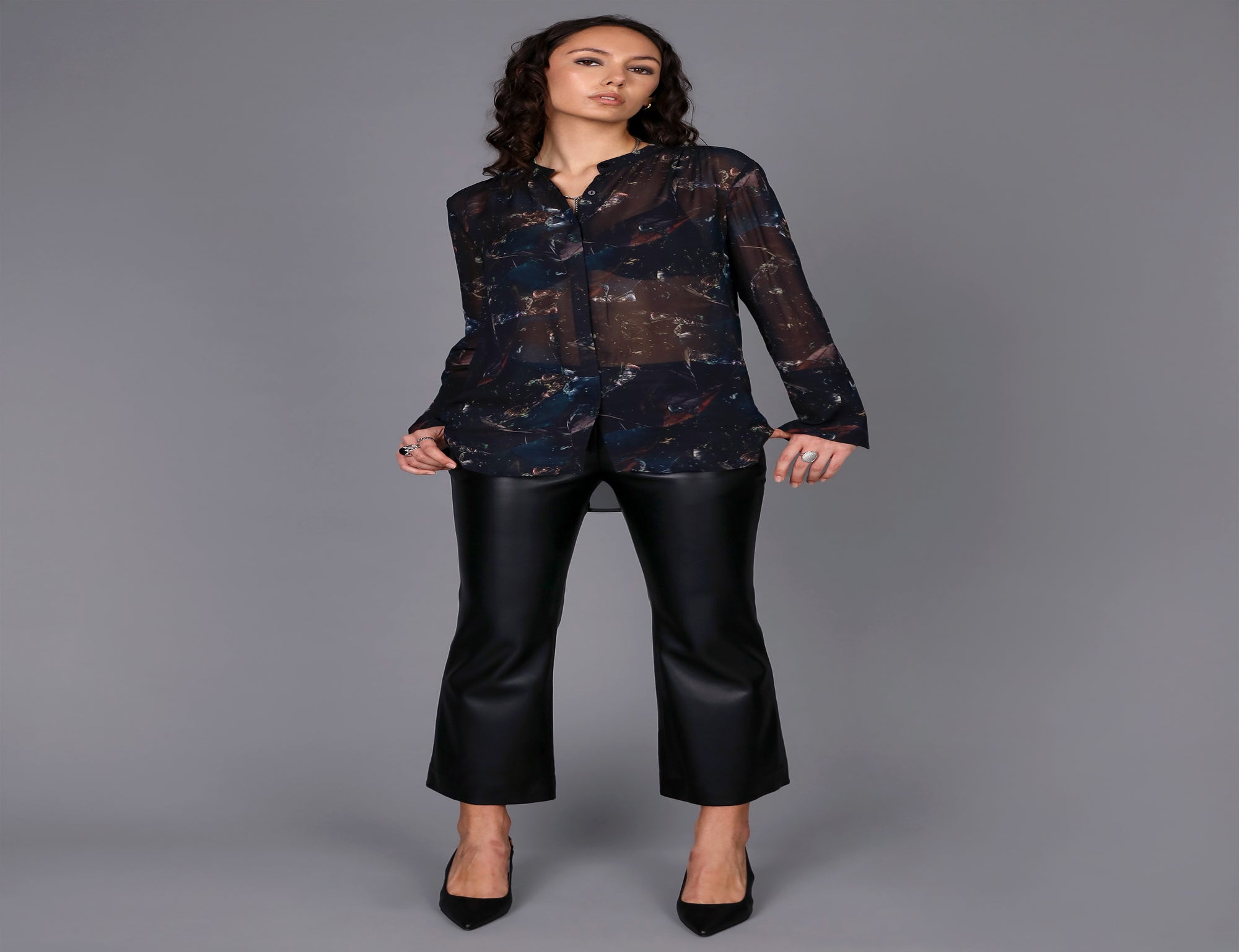 Crop Vegan Leather Pant