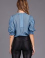 Edged Shirred Sleeve Top