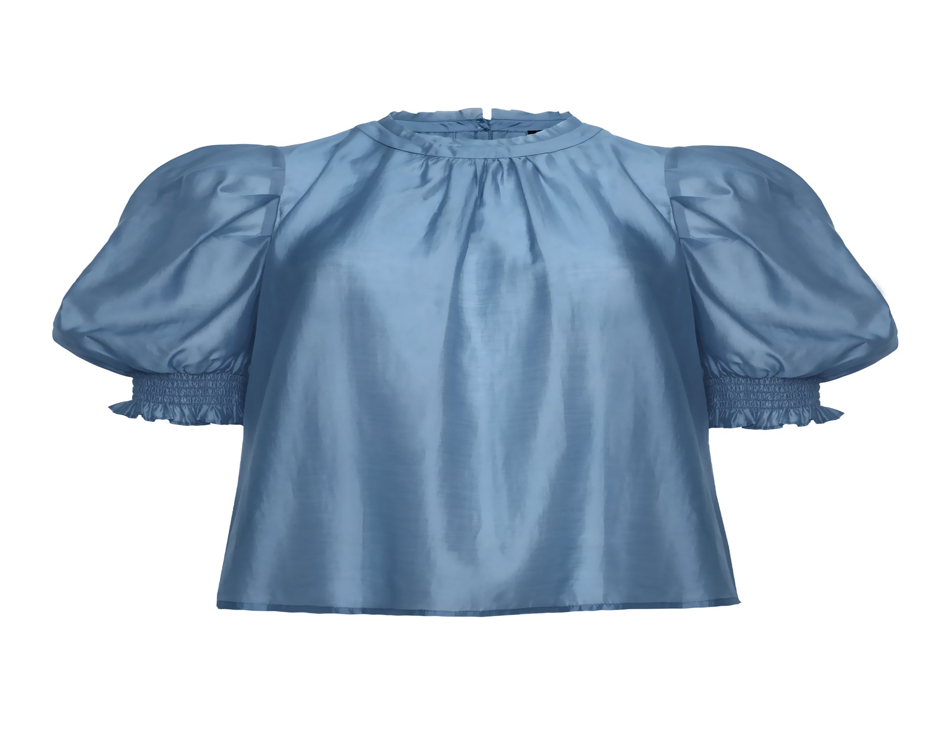 Edged Shirred Sleeve Top