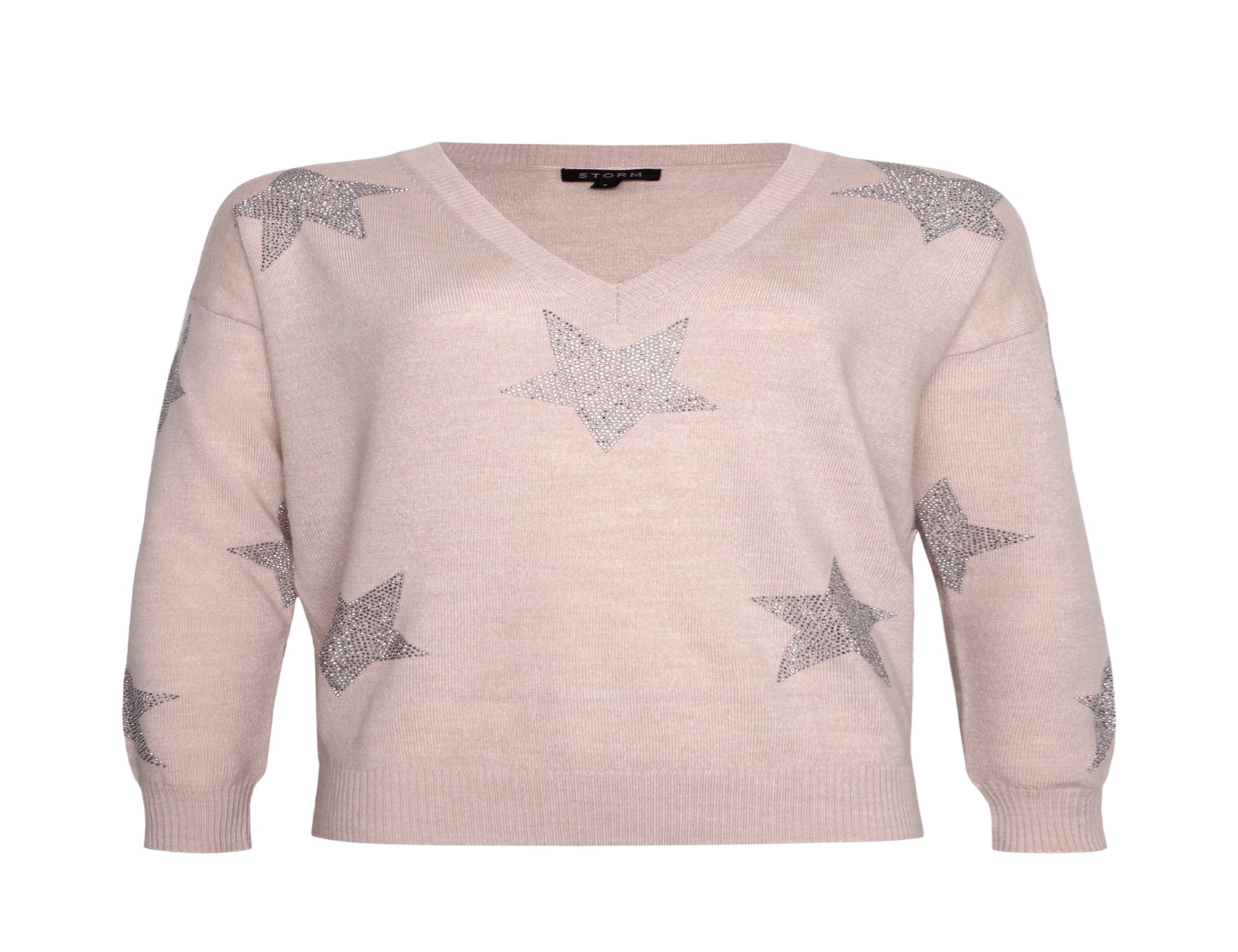 Embellished V-Neck Merino Sweater