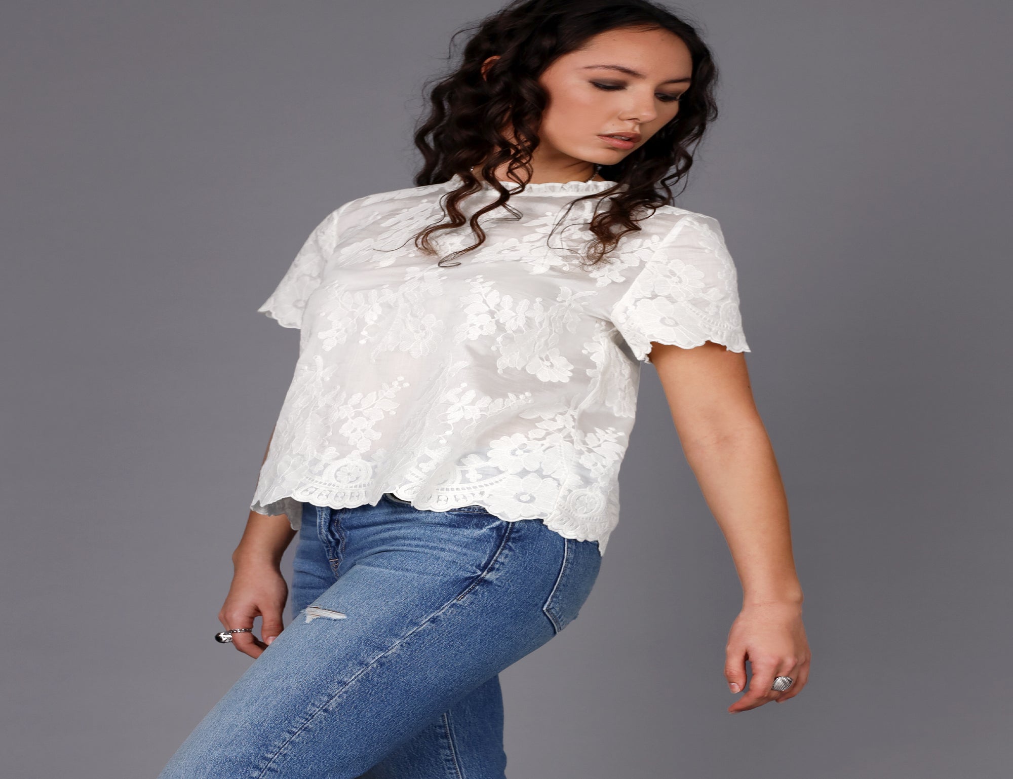 Embroidered Rush Top