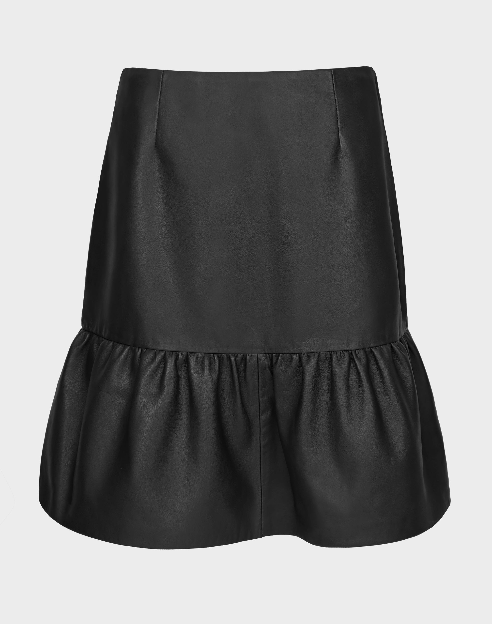 Flounce Leather Skirt Black Skirts Short Women s Clothing Storm