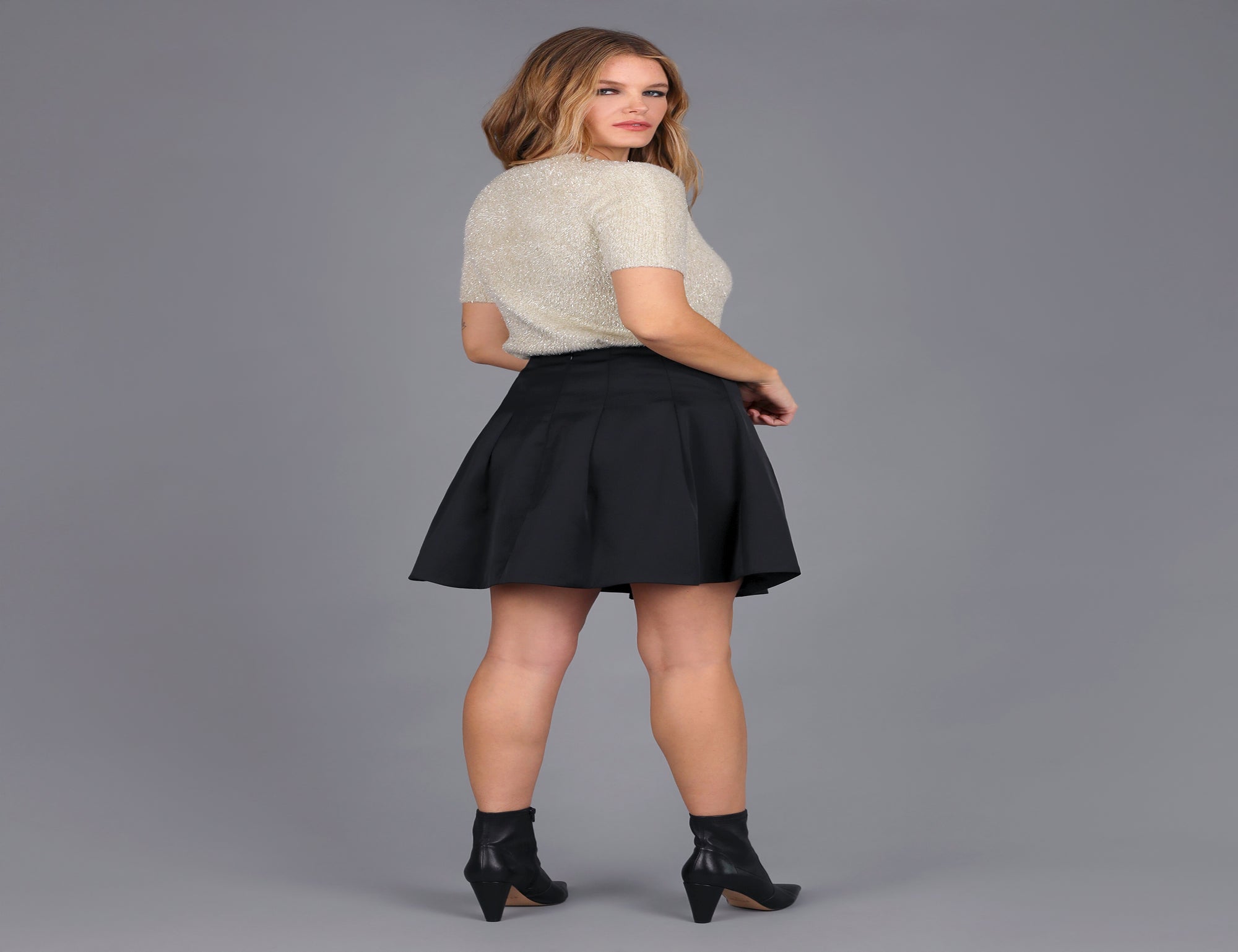 High Waisted Satin Bubble Skirt