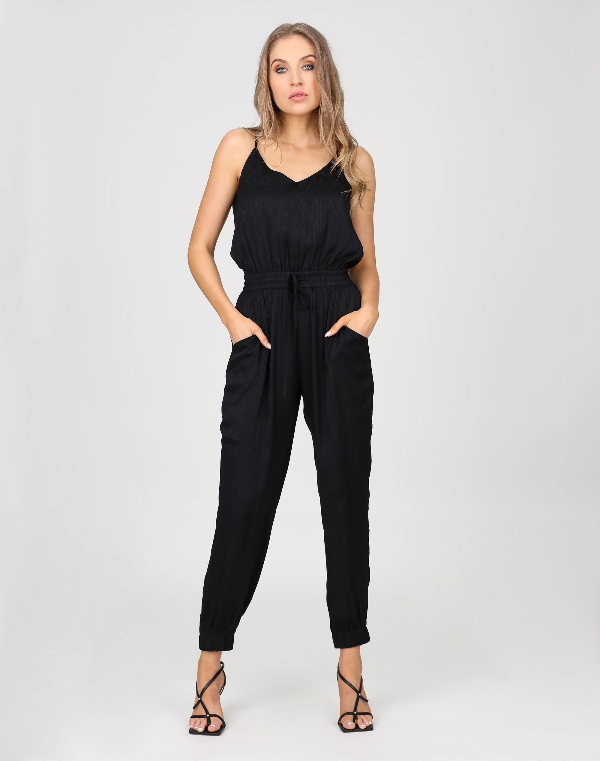 black jumpsuit tank