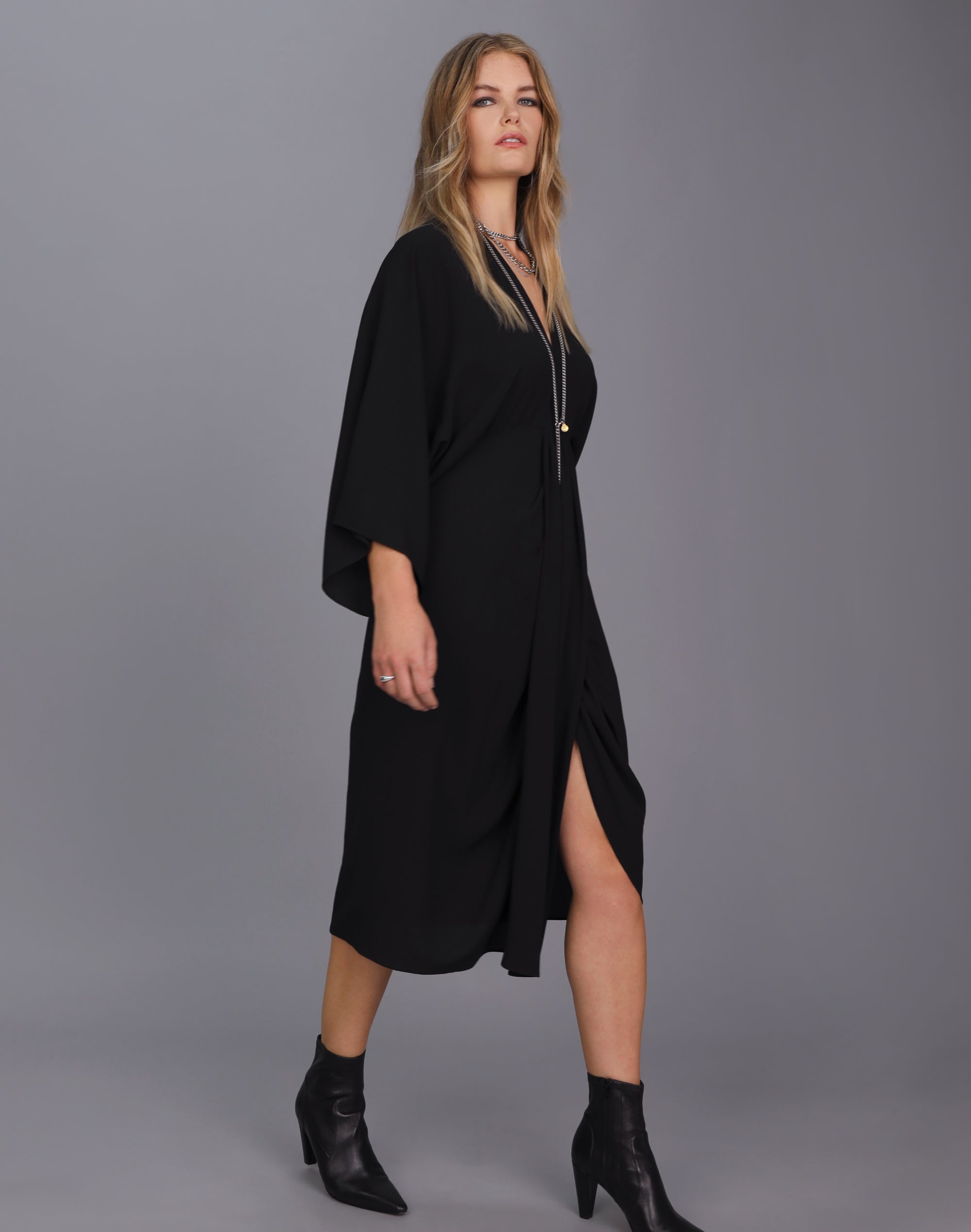 Kimono Dress Black Dresses Midi Women s Clothing Storm