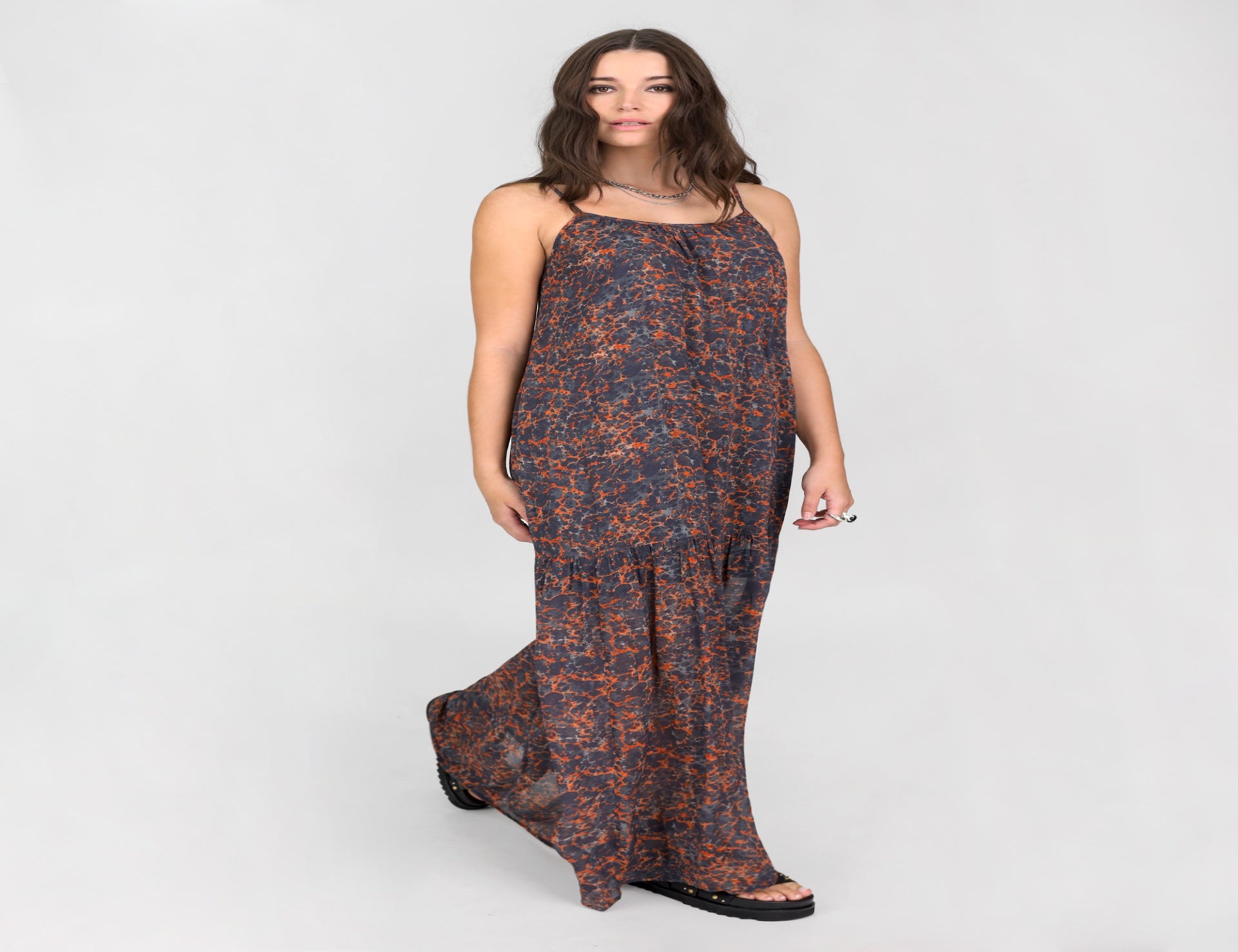 Lava Print Dress - Multi - Dresses - Midi - Women's Clothing - Storm