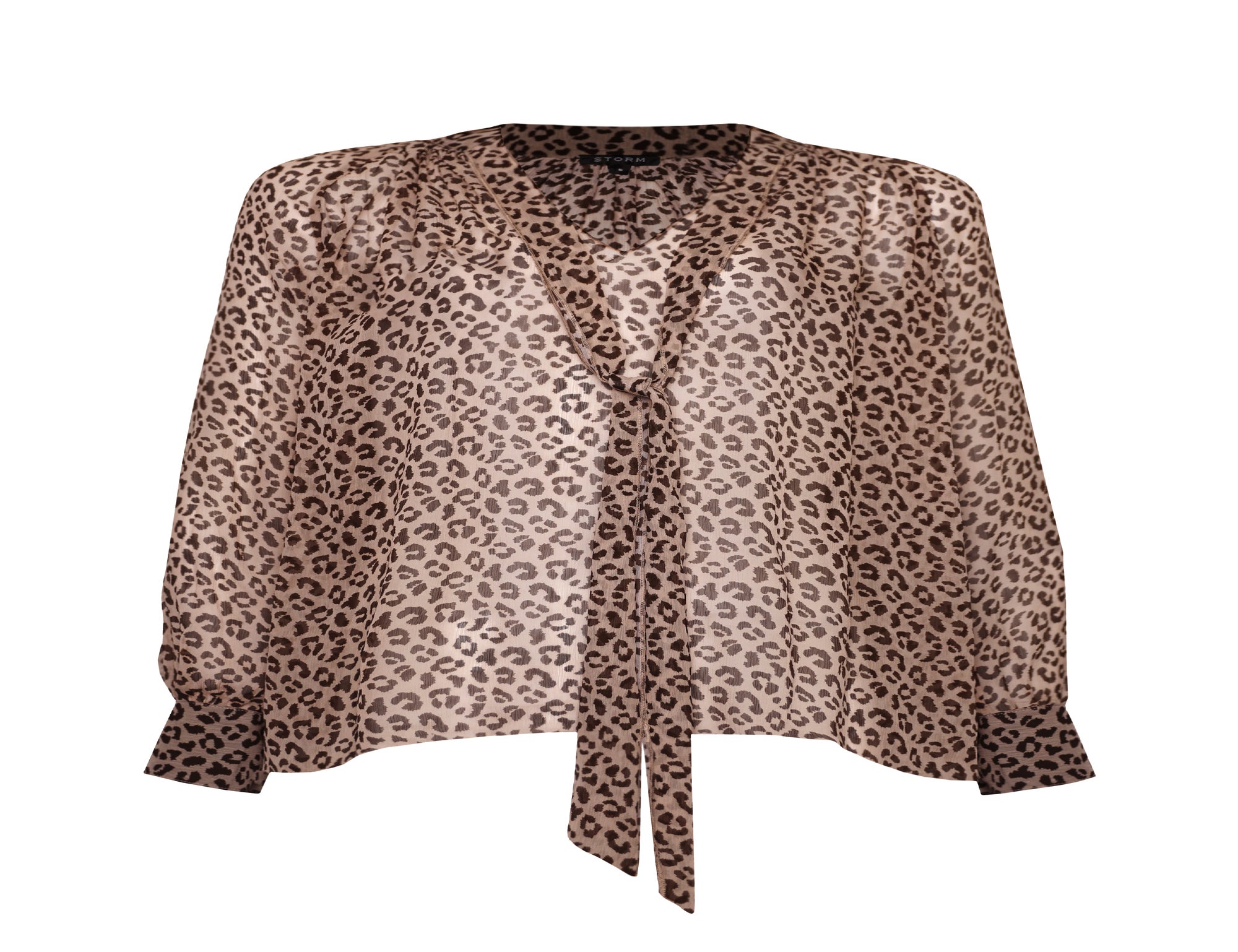 Leopard Neck Tie Top