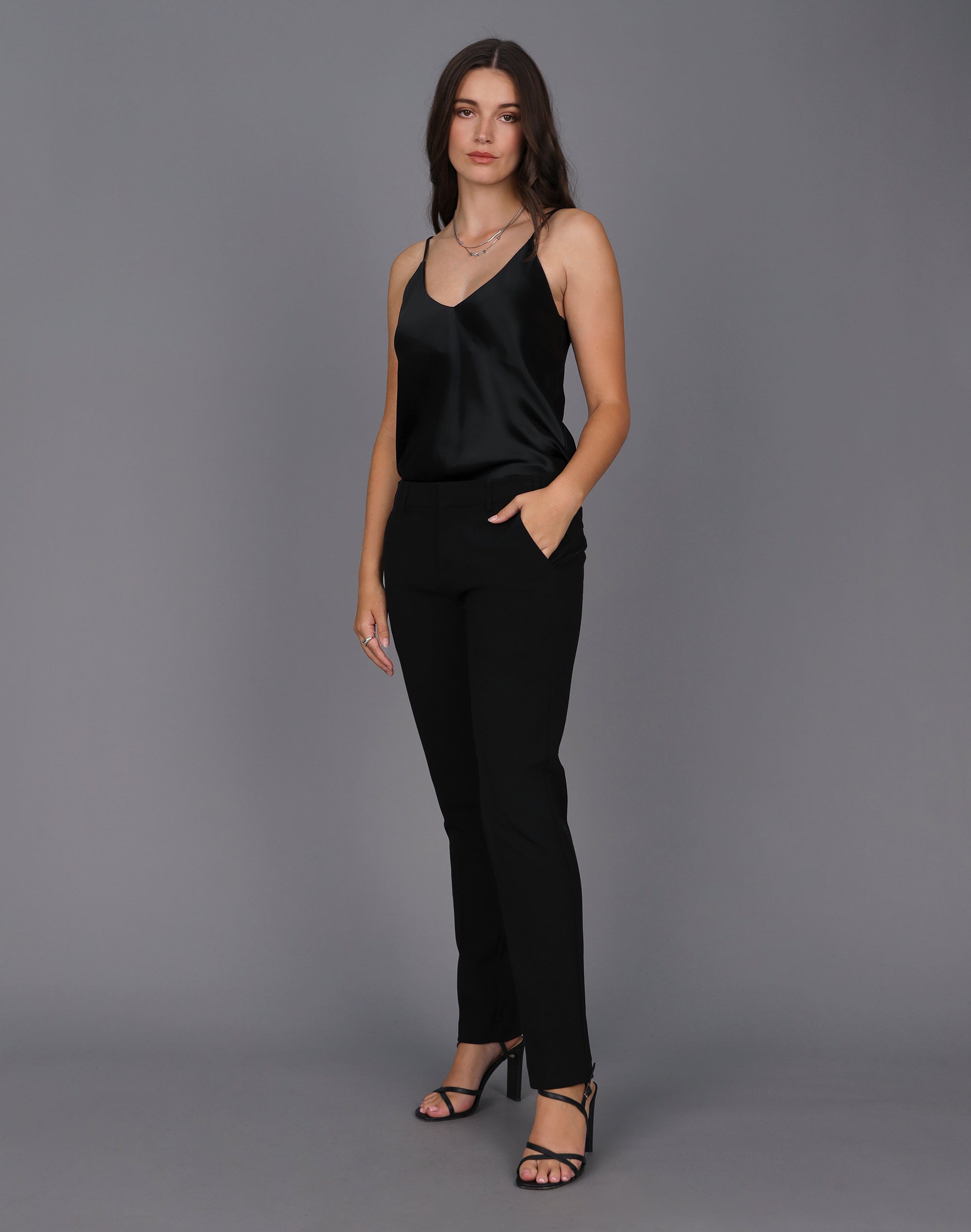 Black evening camisole outlet top