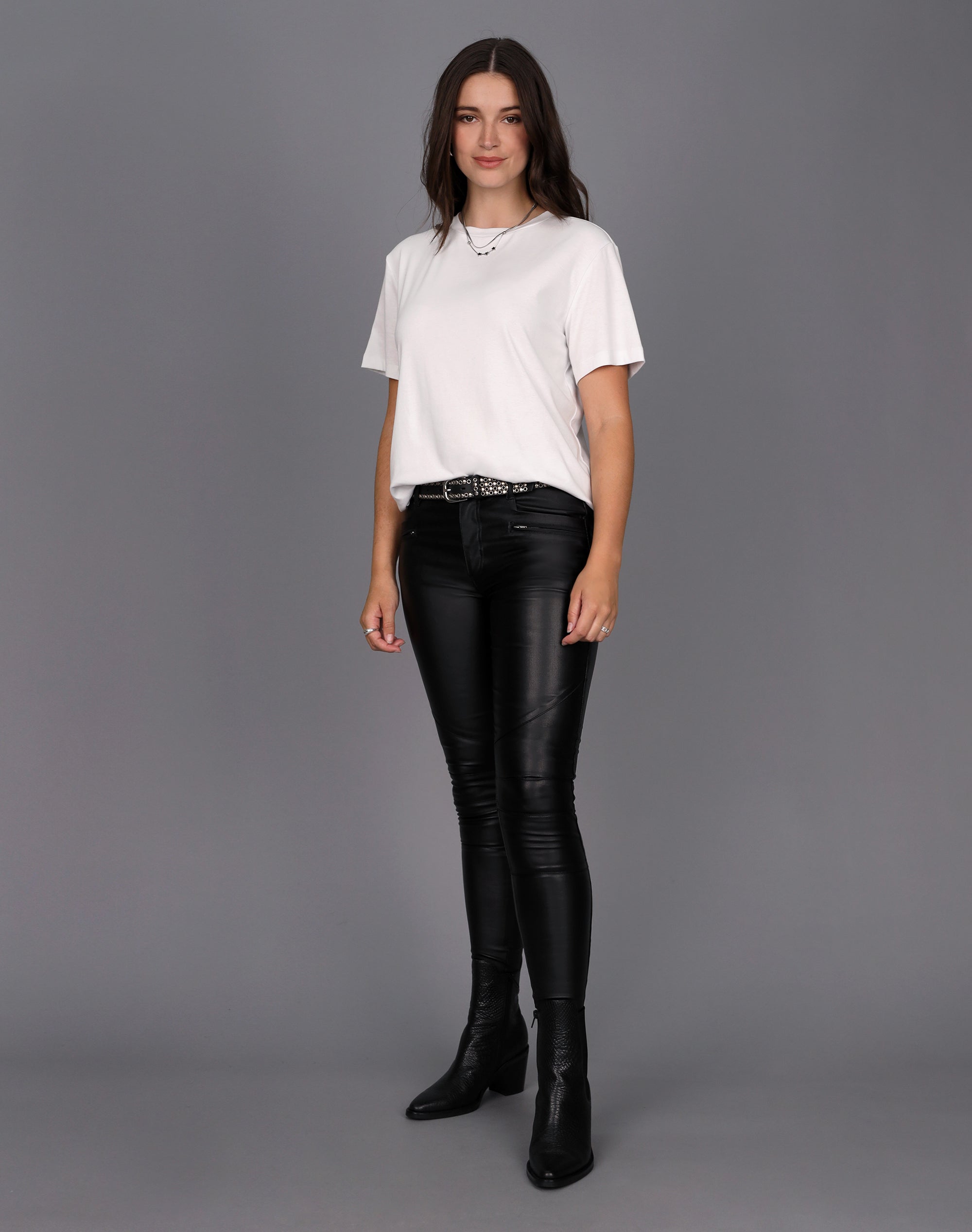 KouCla Back Zip Leather Look Trousers - Black | FashionCherries | Free  Delivery