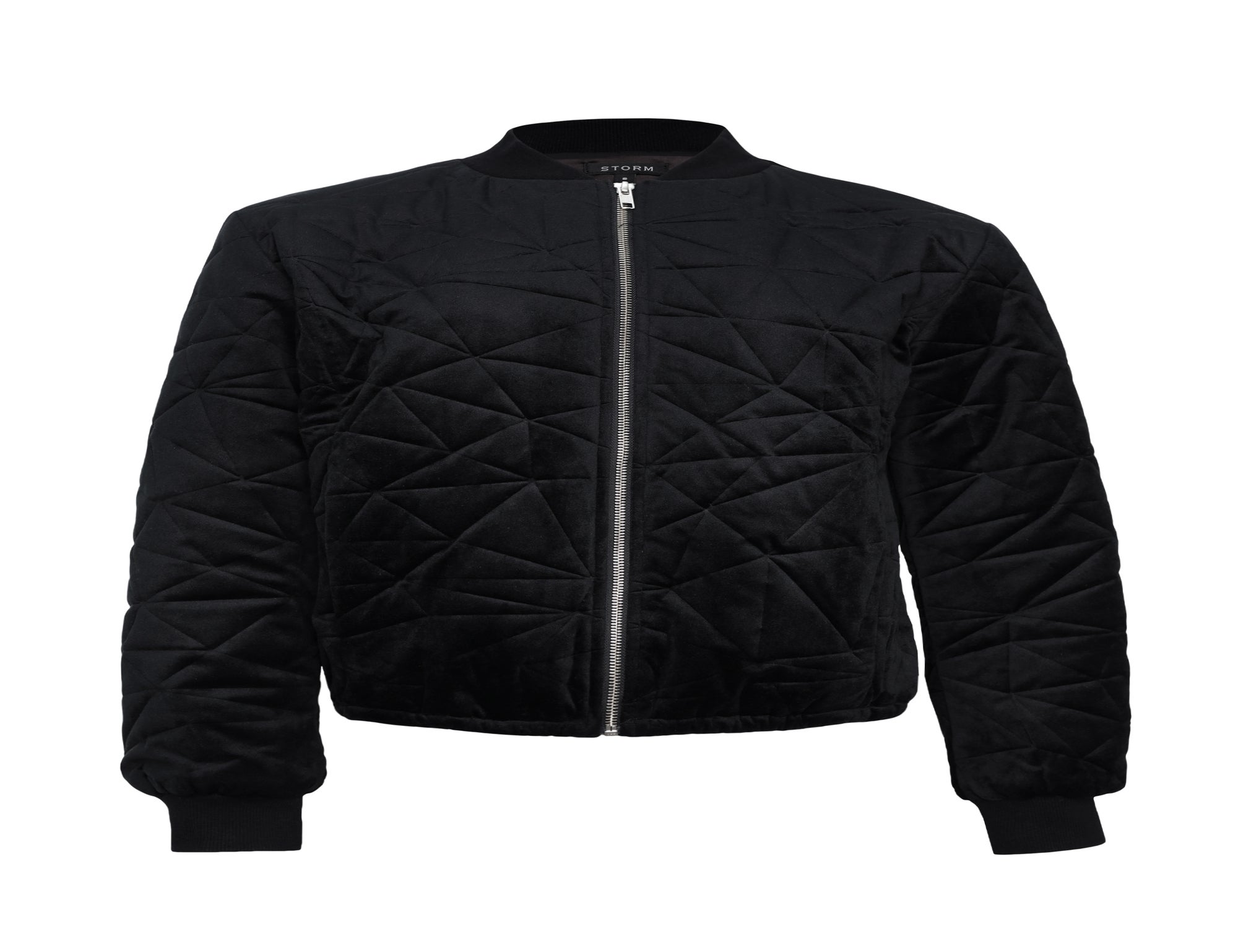 Quilted Velvet Bomber Jacket