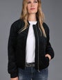 Quilted Velvet Bomber Jacket