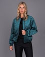 Quilted Velvet Bomber Jacket