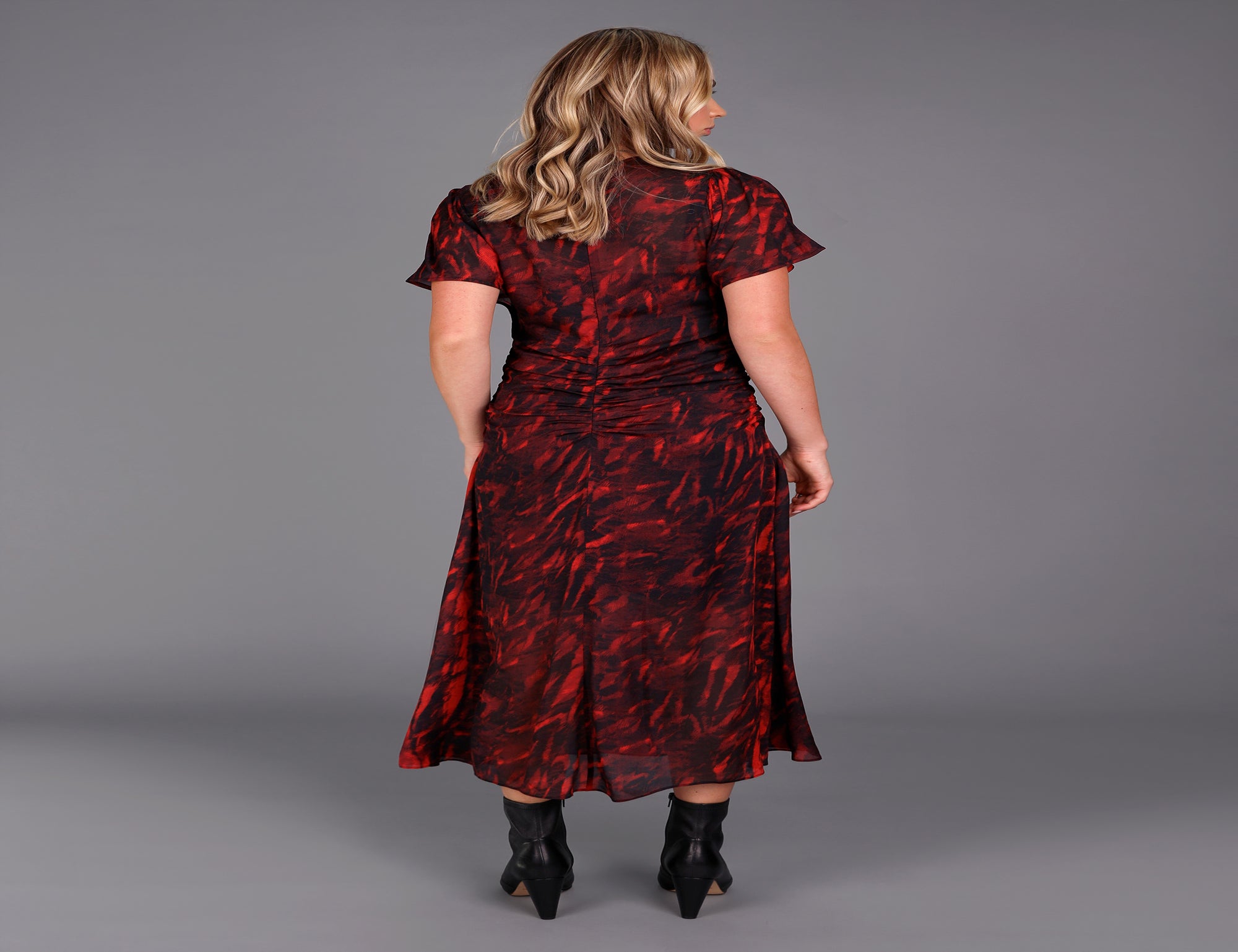 Red Haze Ruched Dress