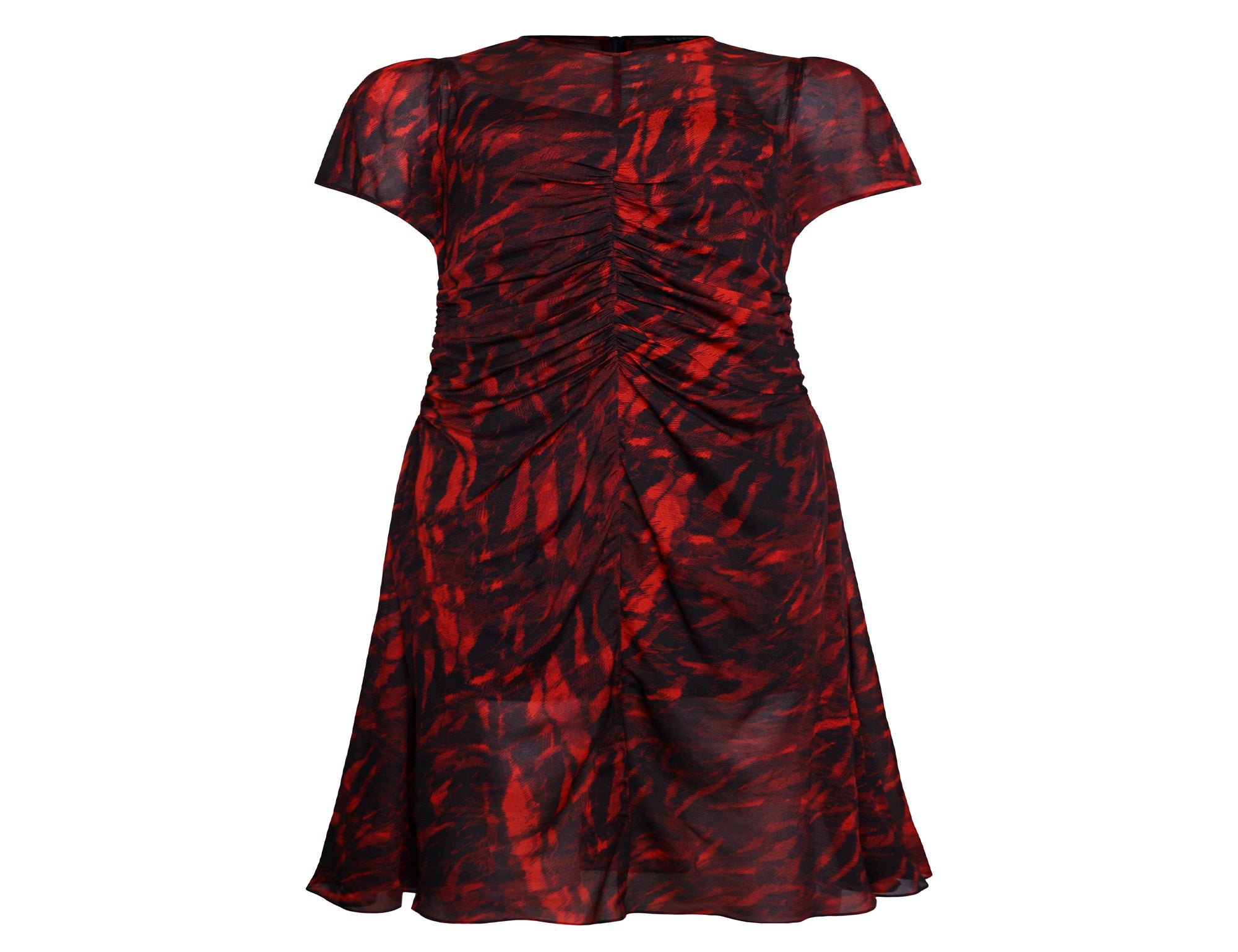 Red Haze Ruched Dress