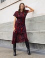 Red Haze Ruched Dress