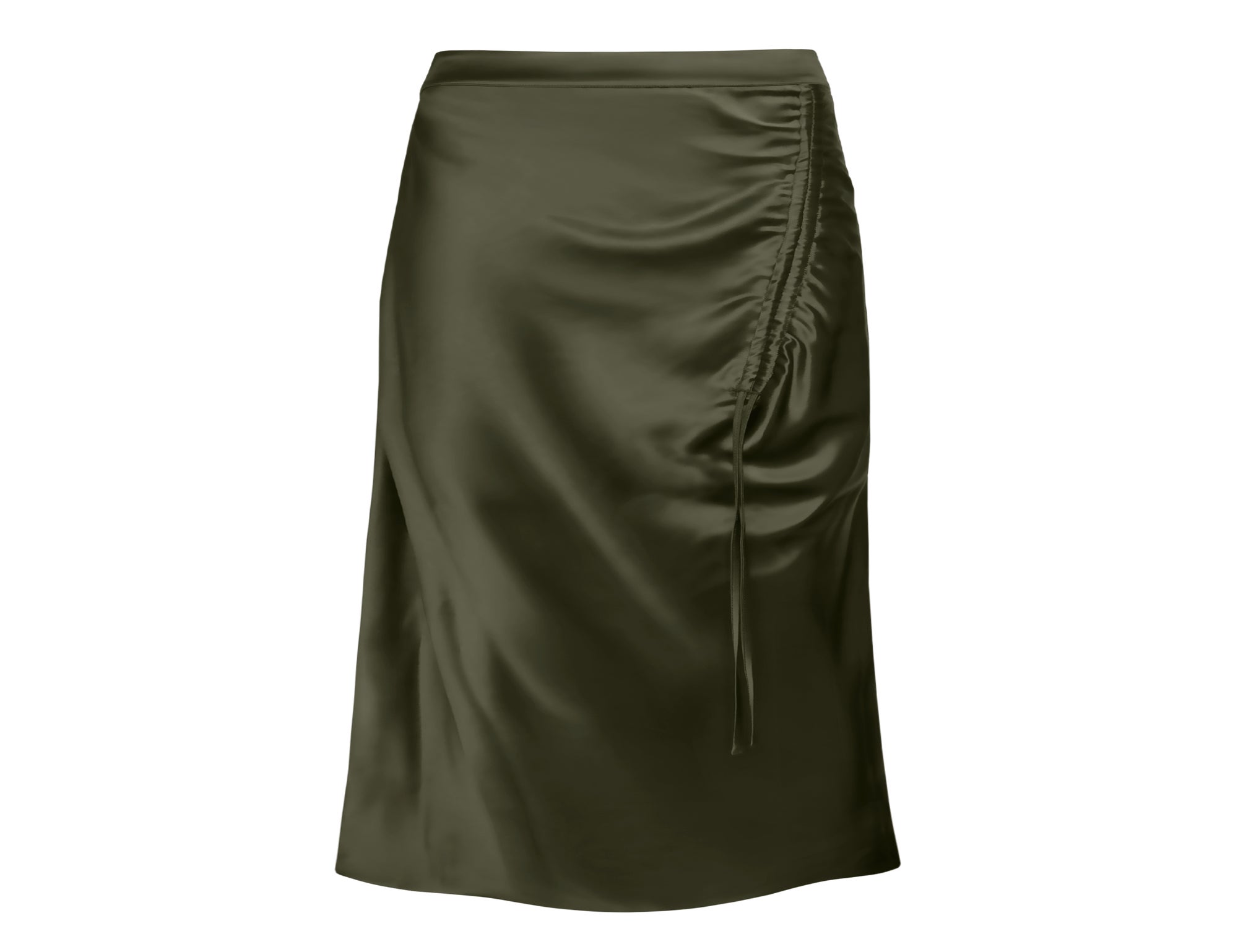 Ruched Detail Midi Skirt