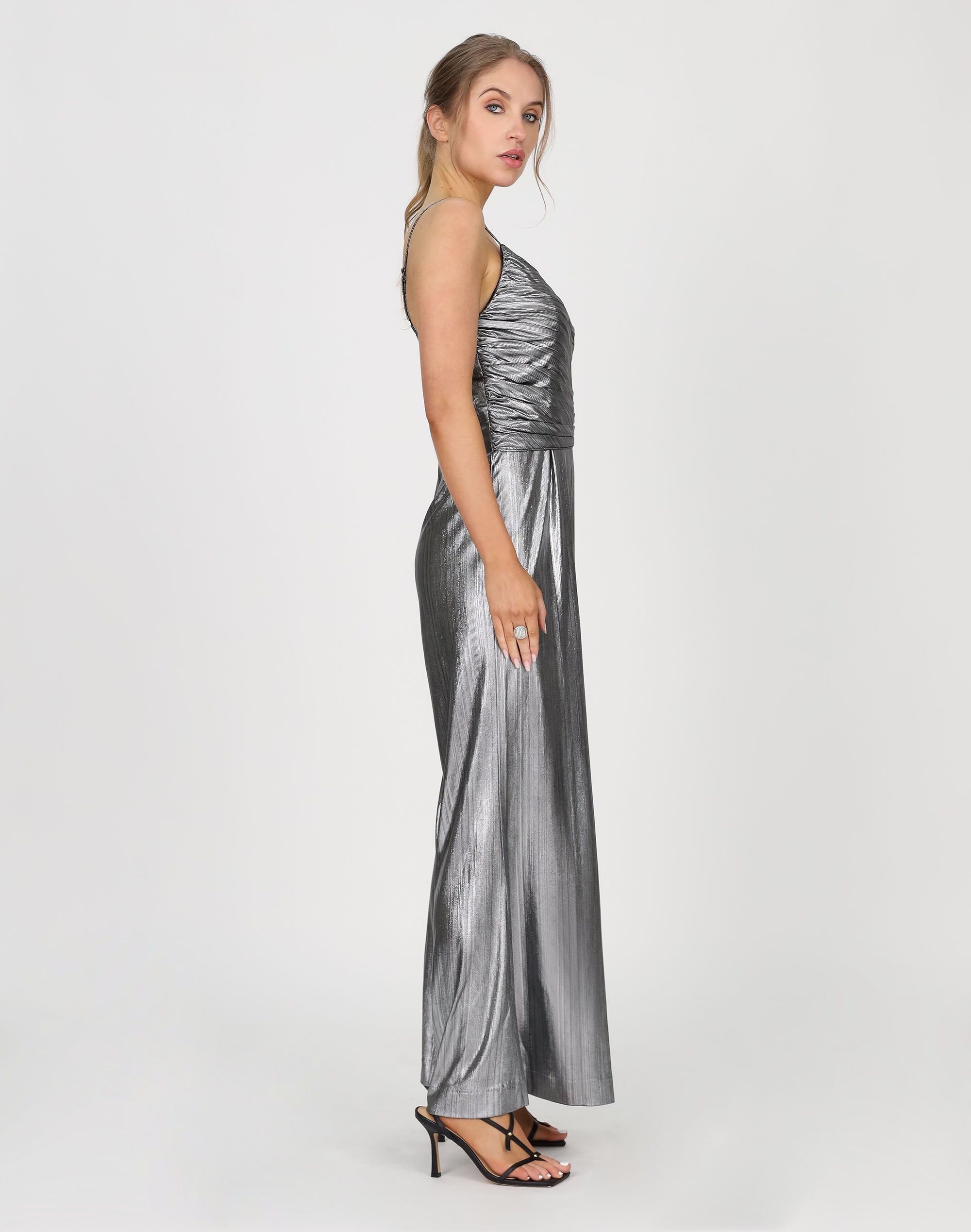 petite silver jumpsuit