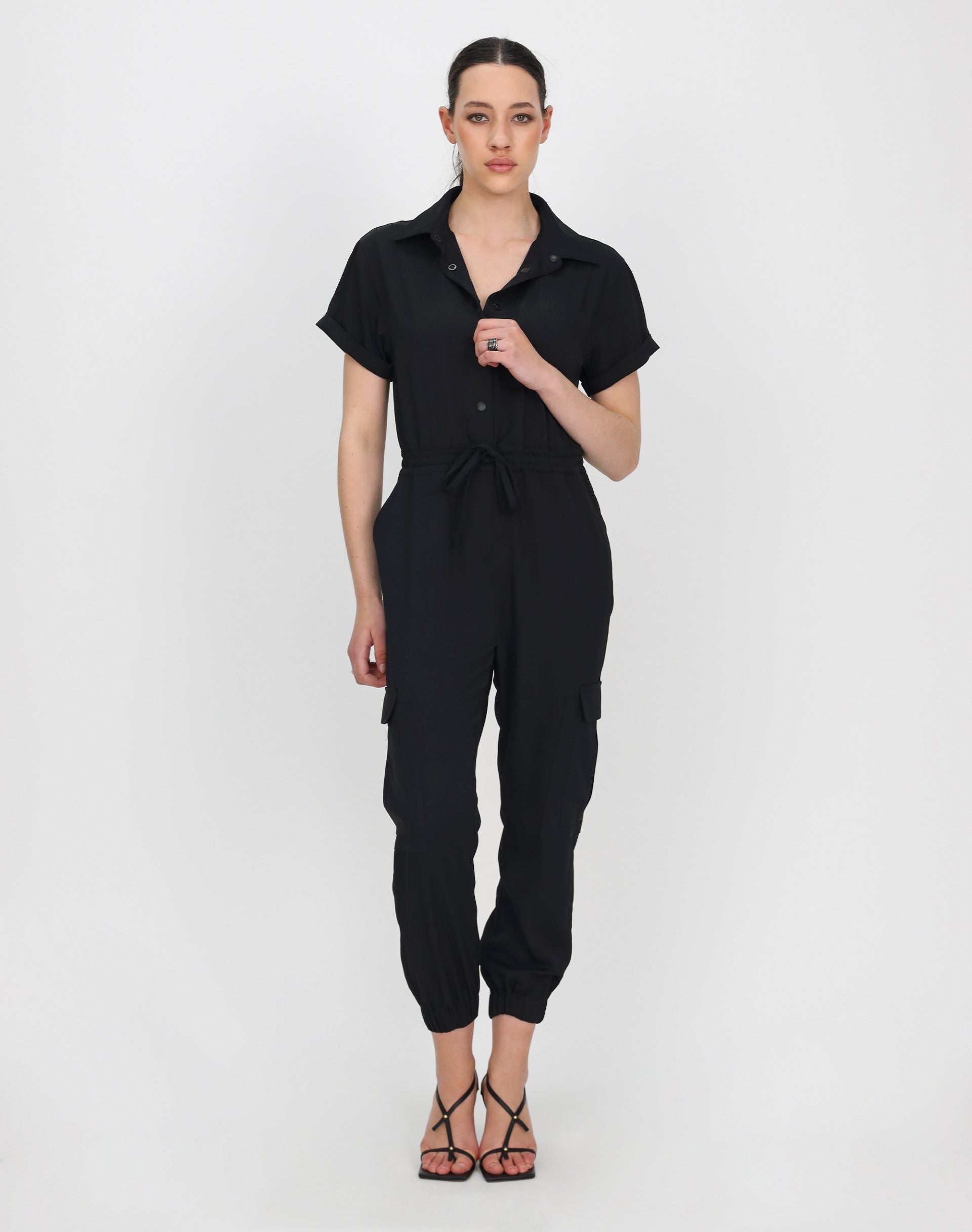 Utility black sale jumpsuit