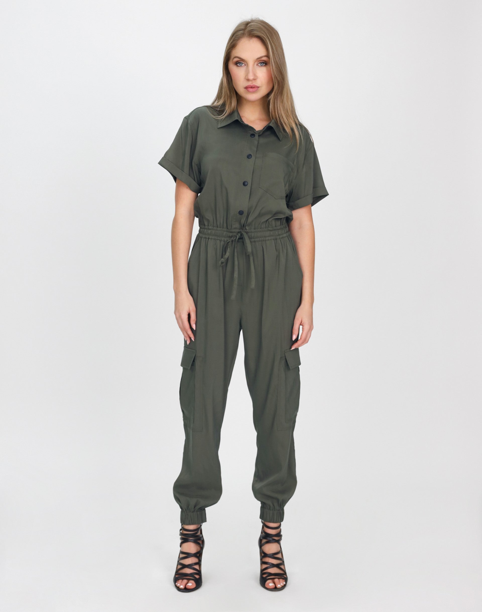 Green utility cheap jumpsuit womens