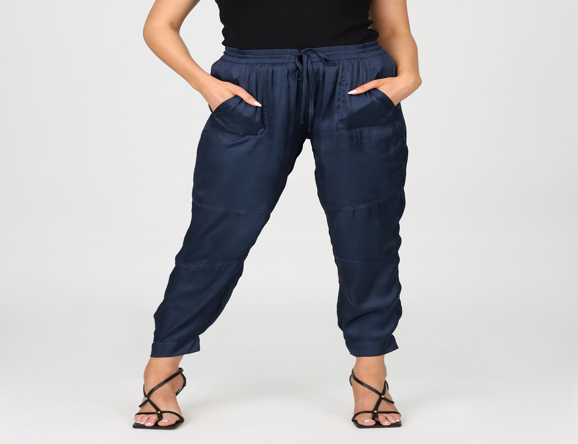 Slouch Satin Pant - Diesel - Pants - Full Length - Women's Clothing - Storm