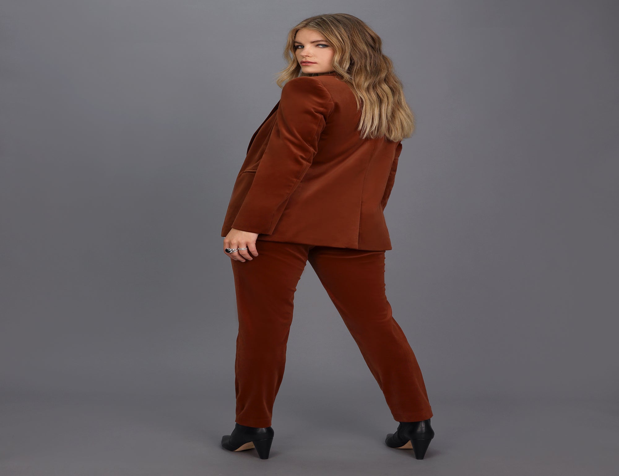 Stretch Velvet Tuxedo Pant