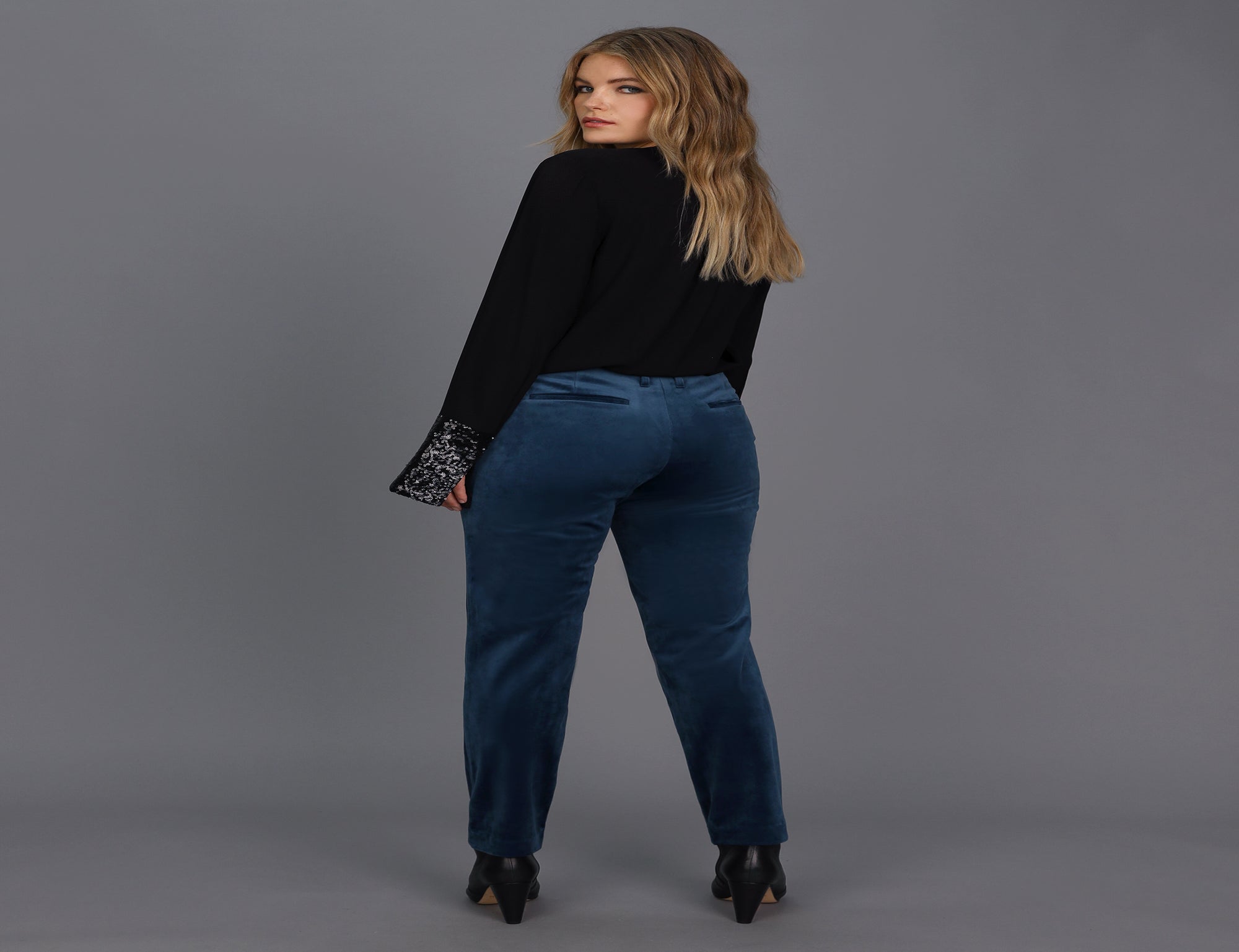 Stretch Velvet Tuxedo Pant