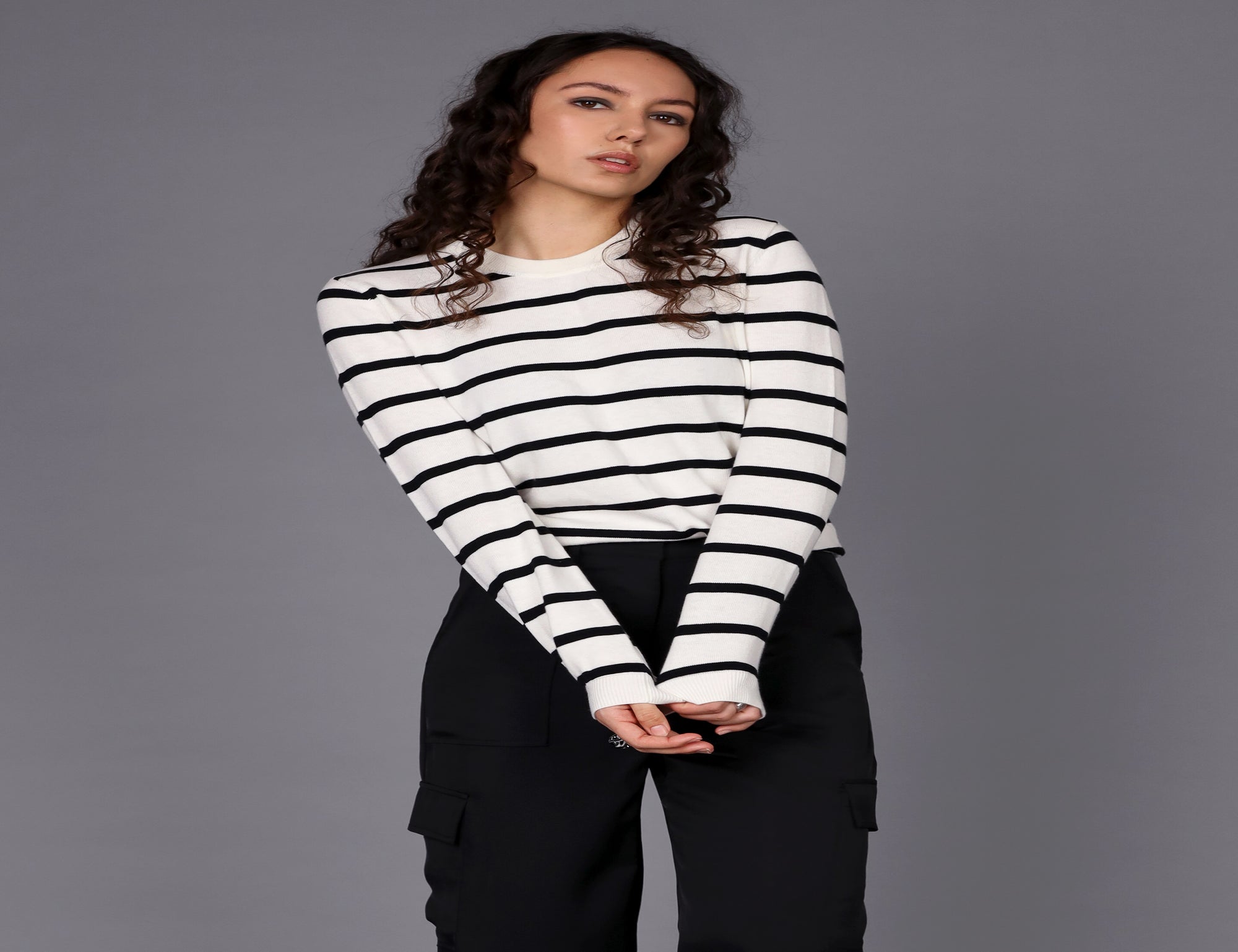 Stripe Silk Cotton Sweater