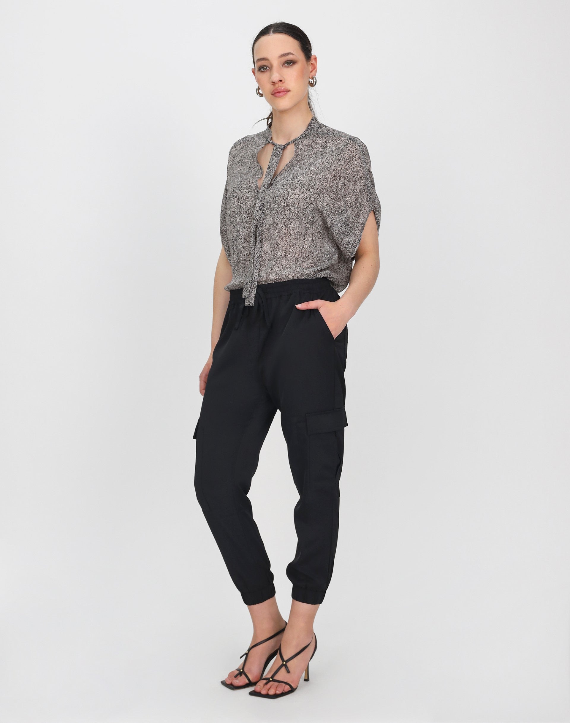 Women's silk store cargo pants