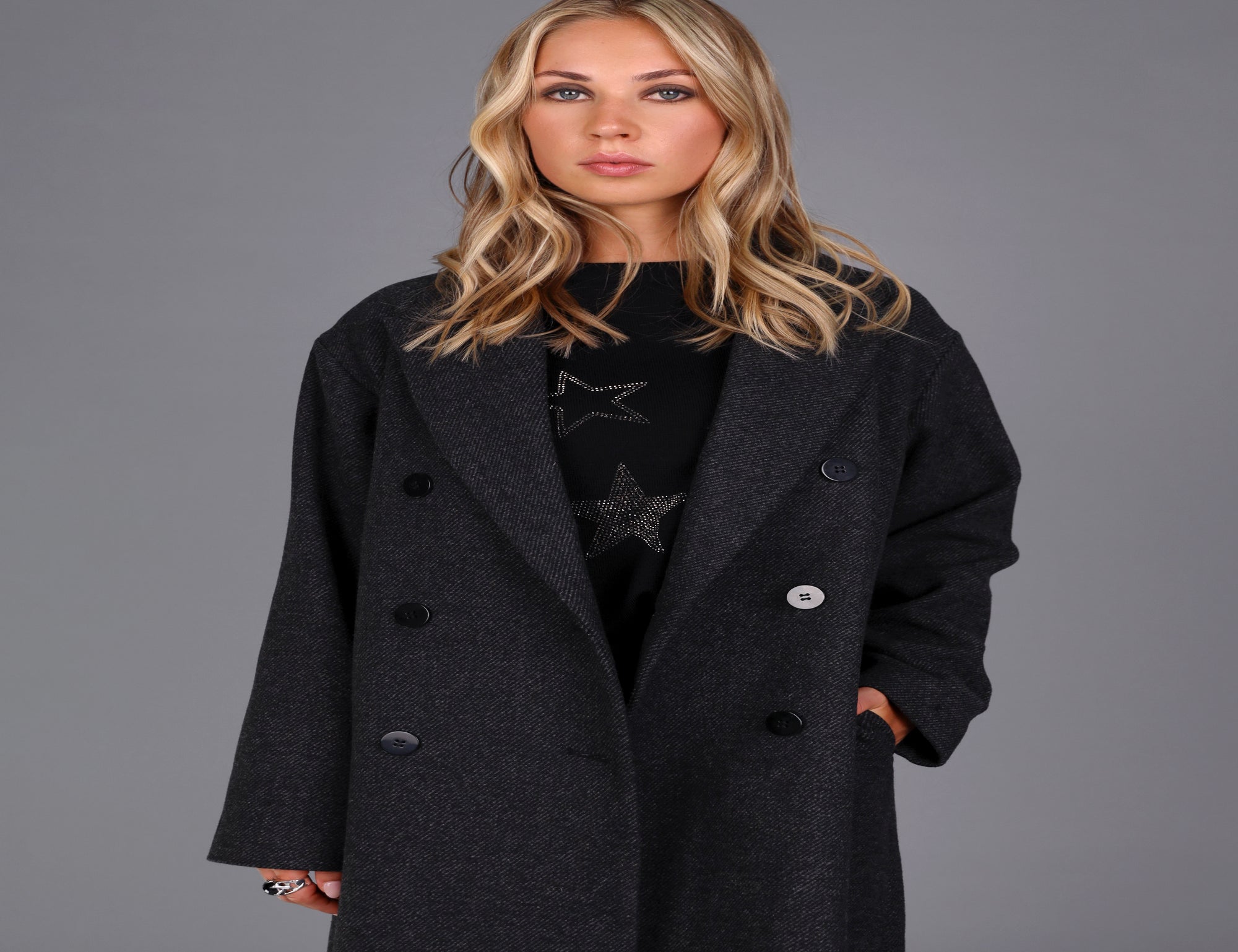 Twill Wool Mix Coat