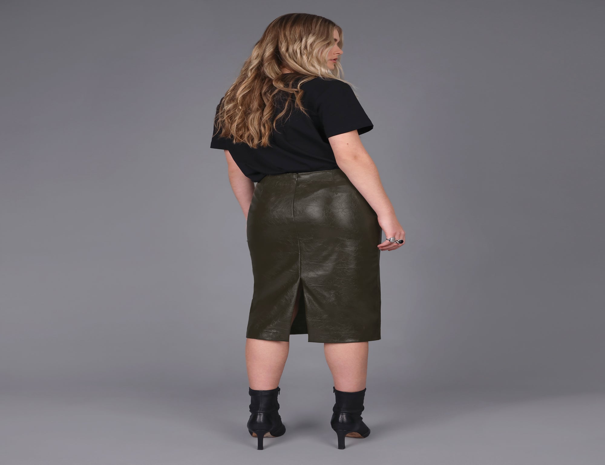 Vegan leather Pencil Skirt