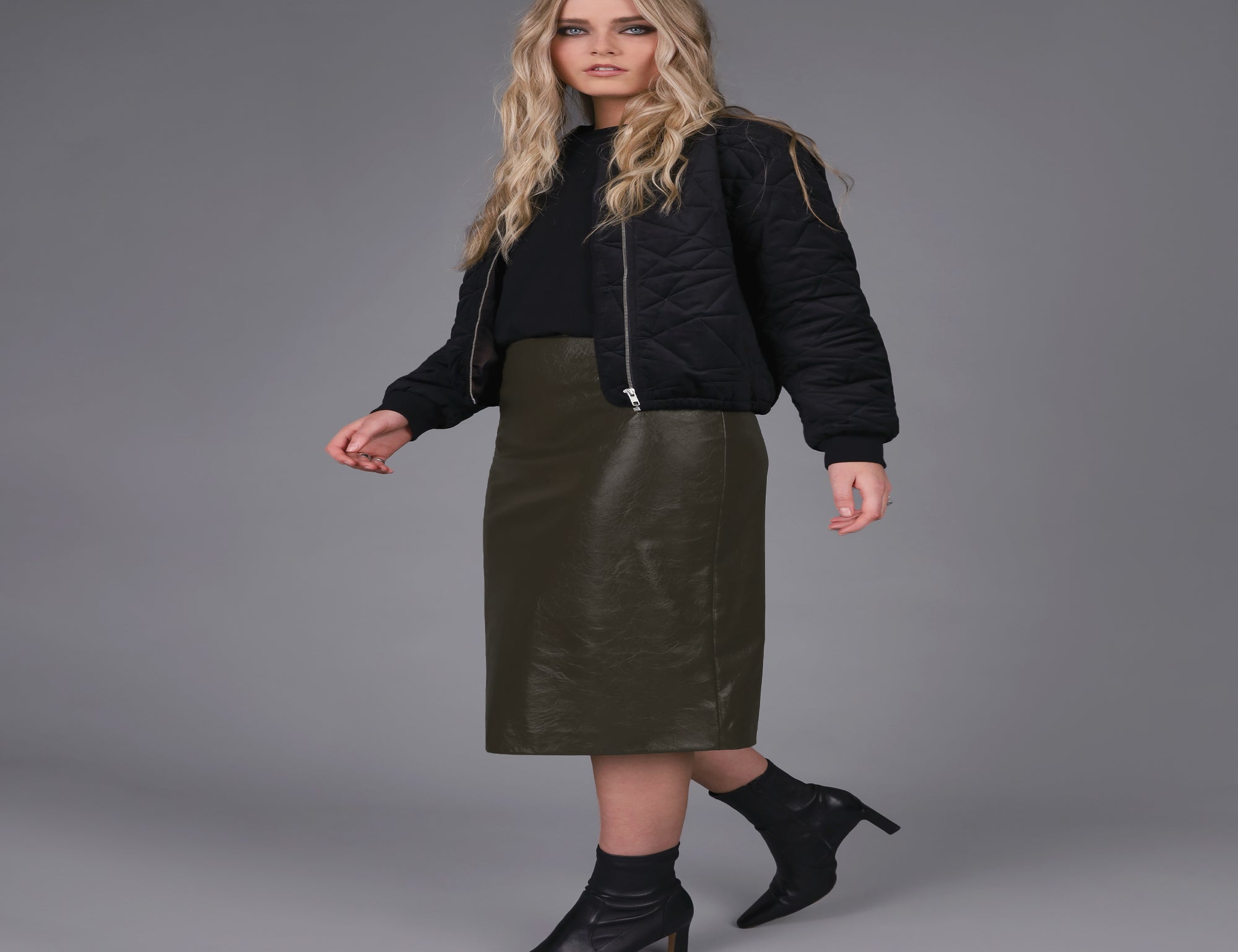 Vegan leather Pencil Skirt