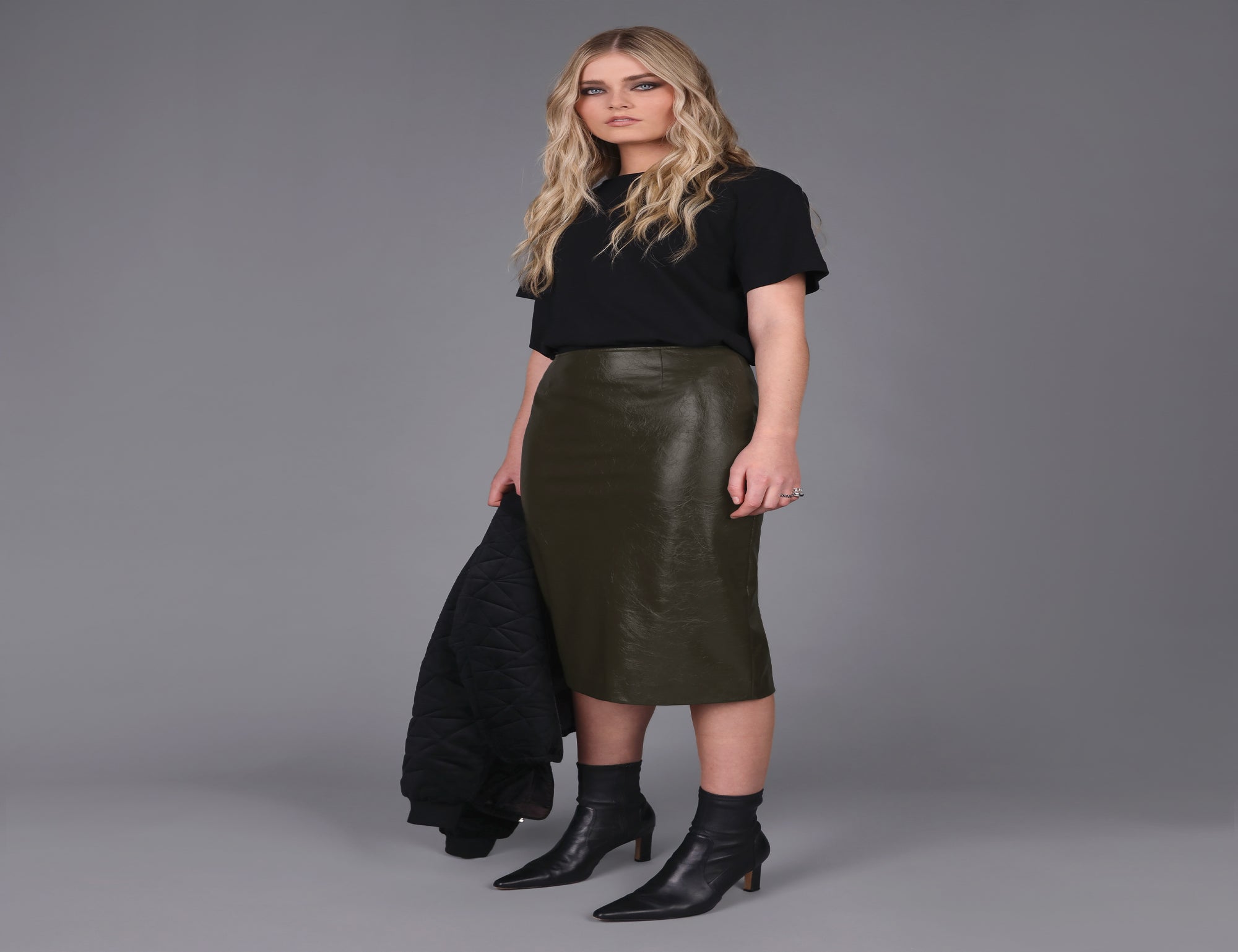 Vegan leather Pencil Skirt