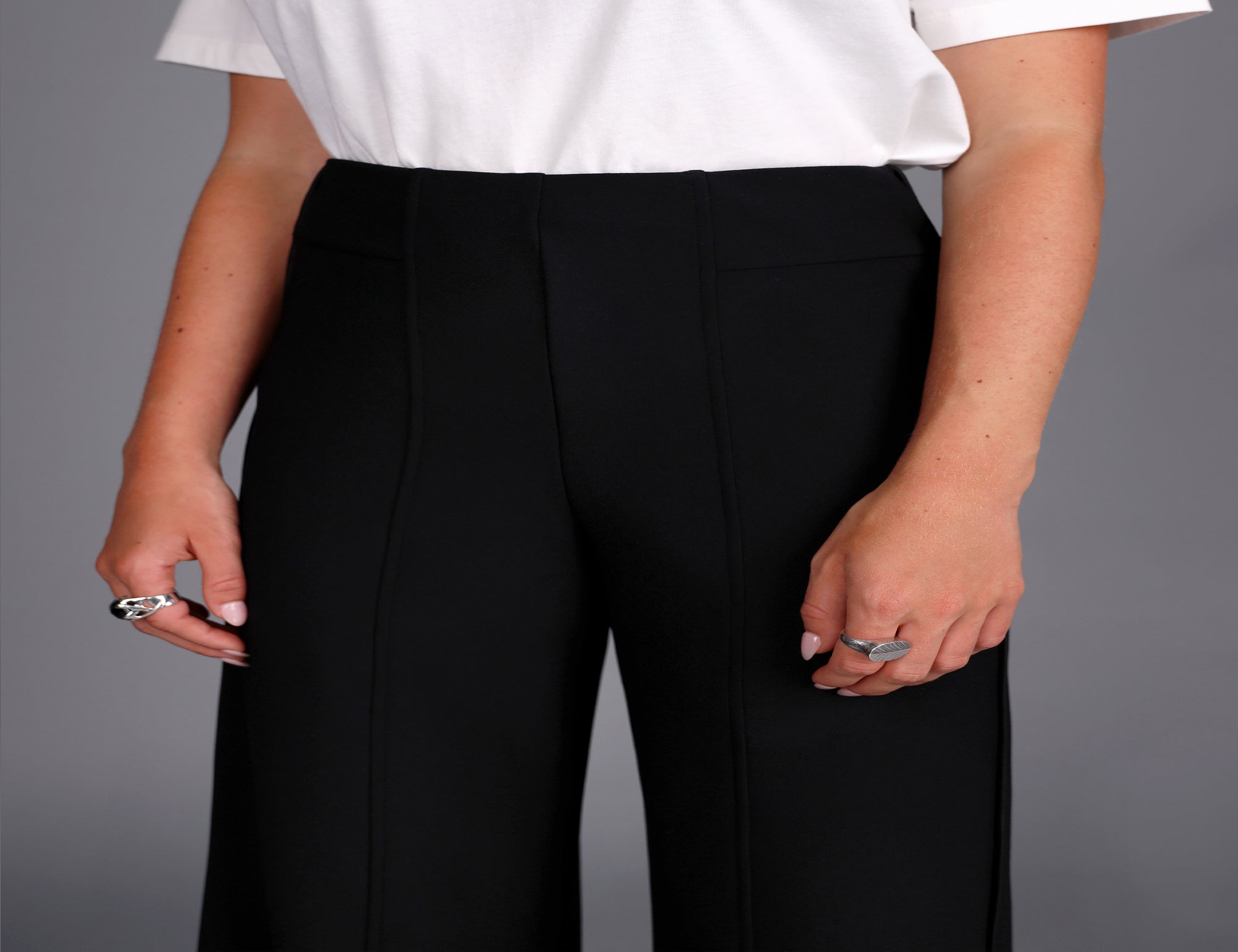 Wide Leg Knit Tux Pant