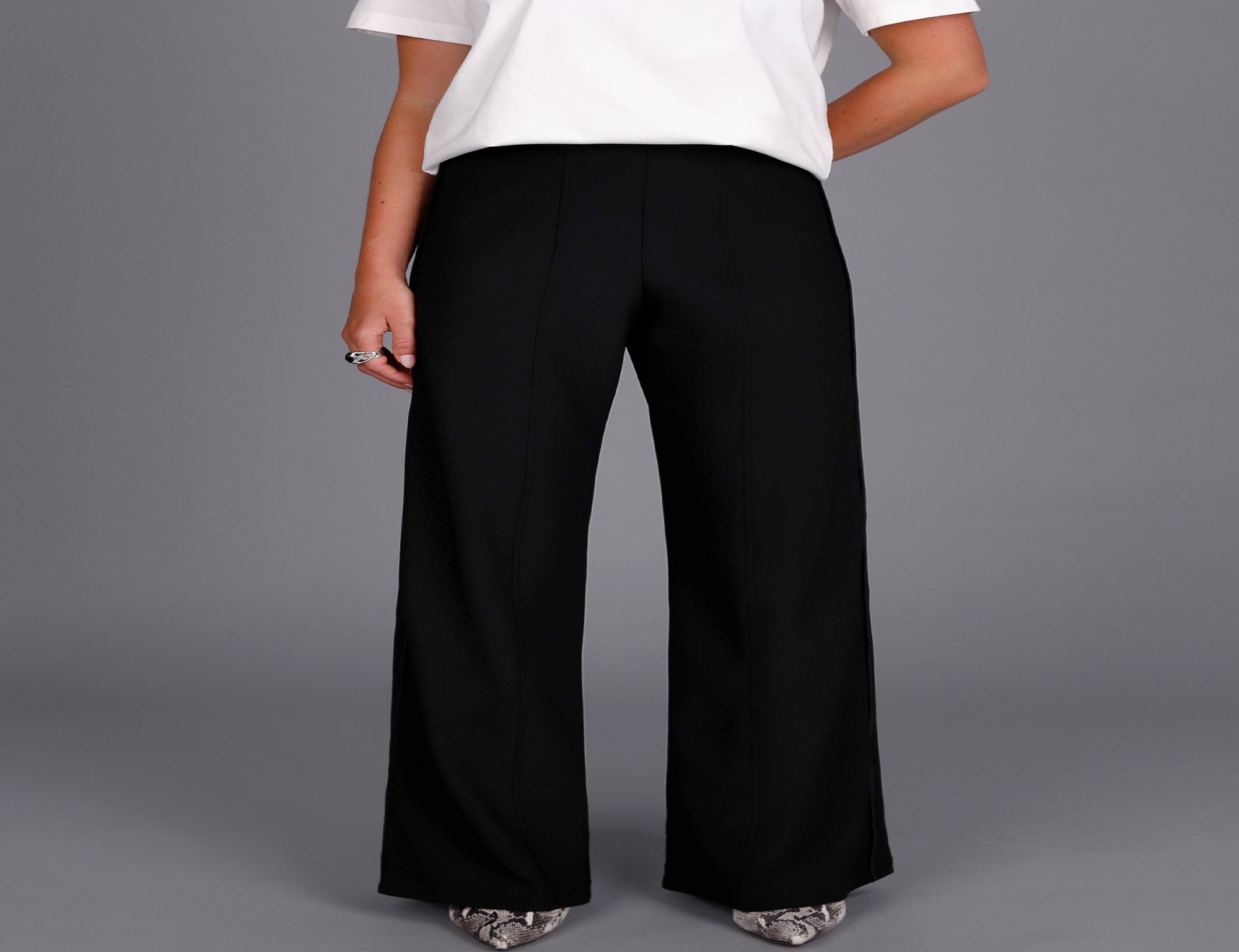 Wide Leg Knit Tux Pant