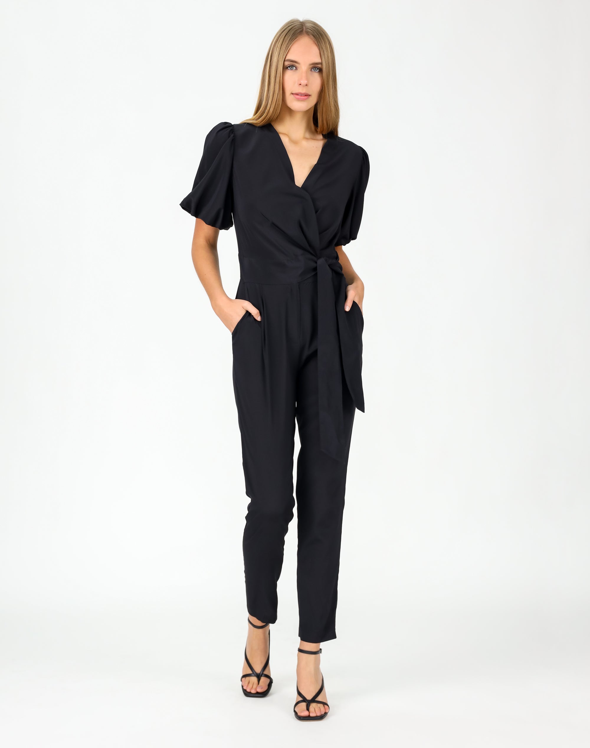 black silk jumpsuit