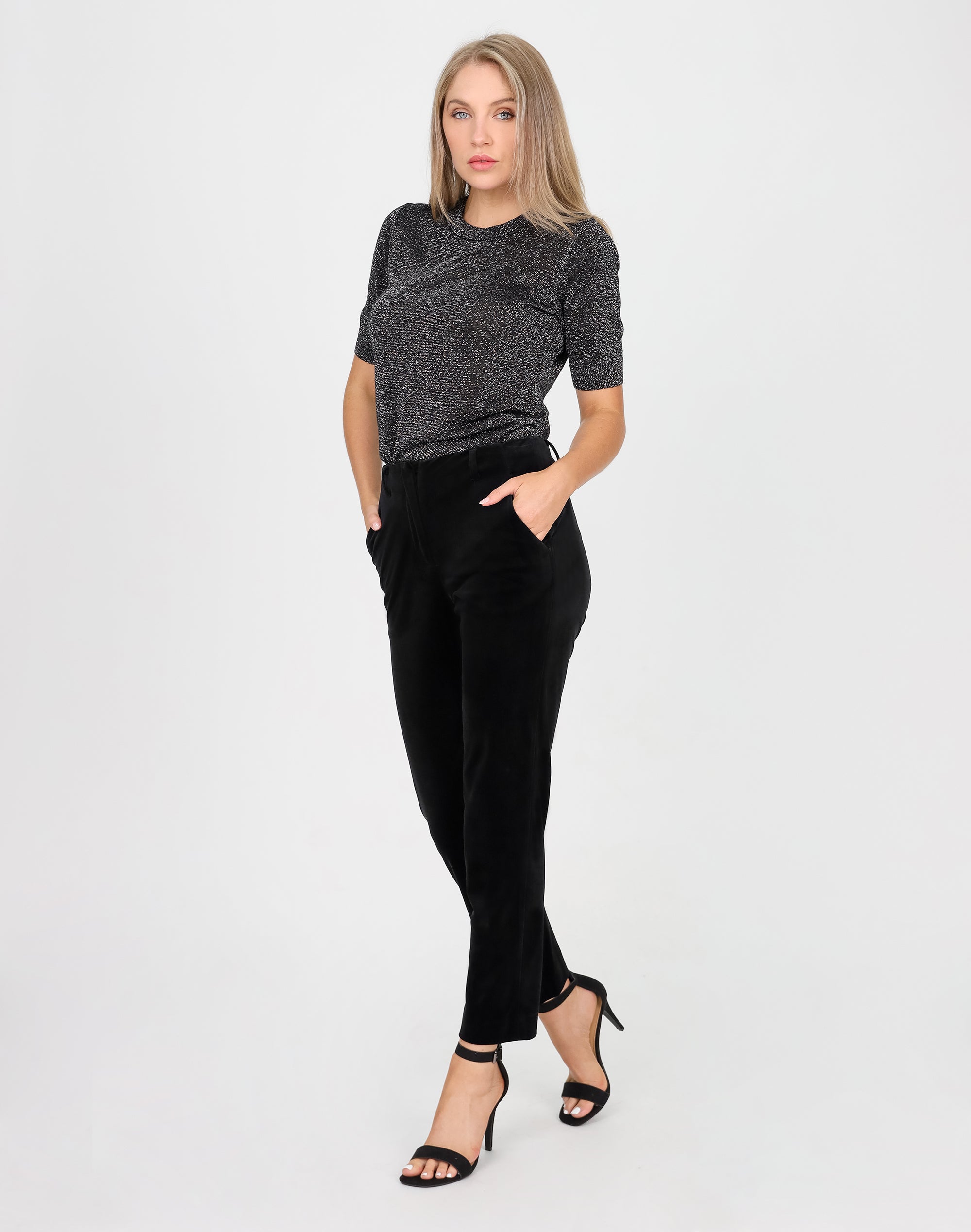 Black velvet clearance slim fit trousers